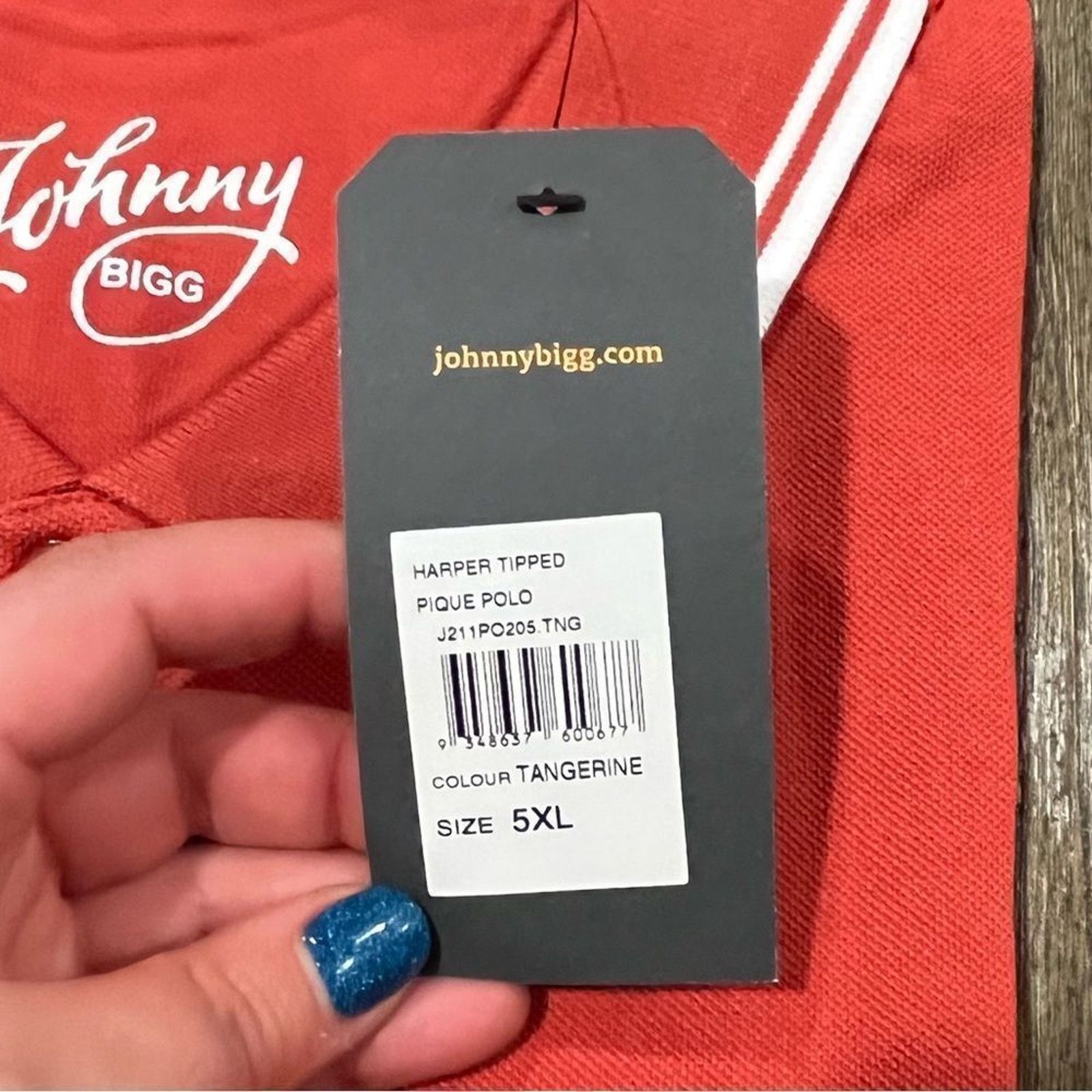 Vintage NWT Johnny Bigg Harper Tipped Pique Polo Shirt Tangerine 5X Size US XXL / EU 58 / 5 - 6 Thumbnail