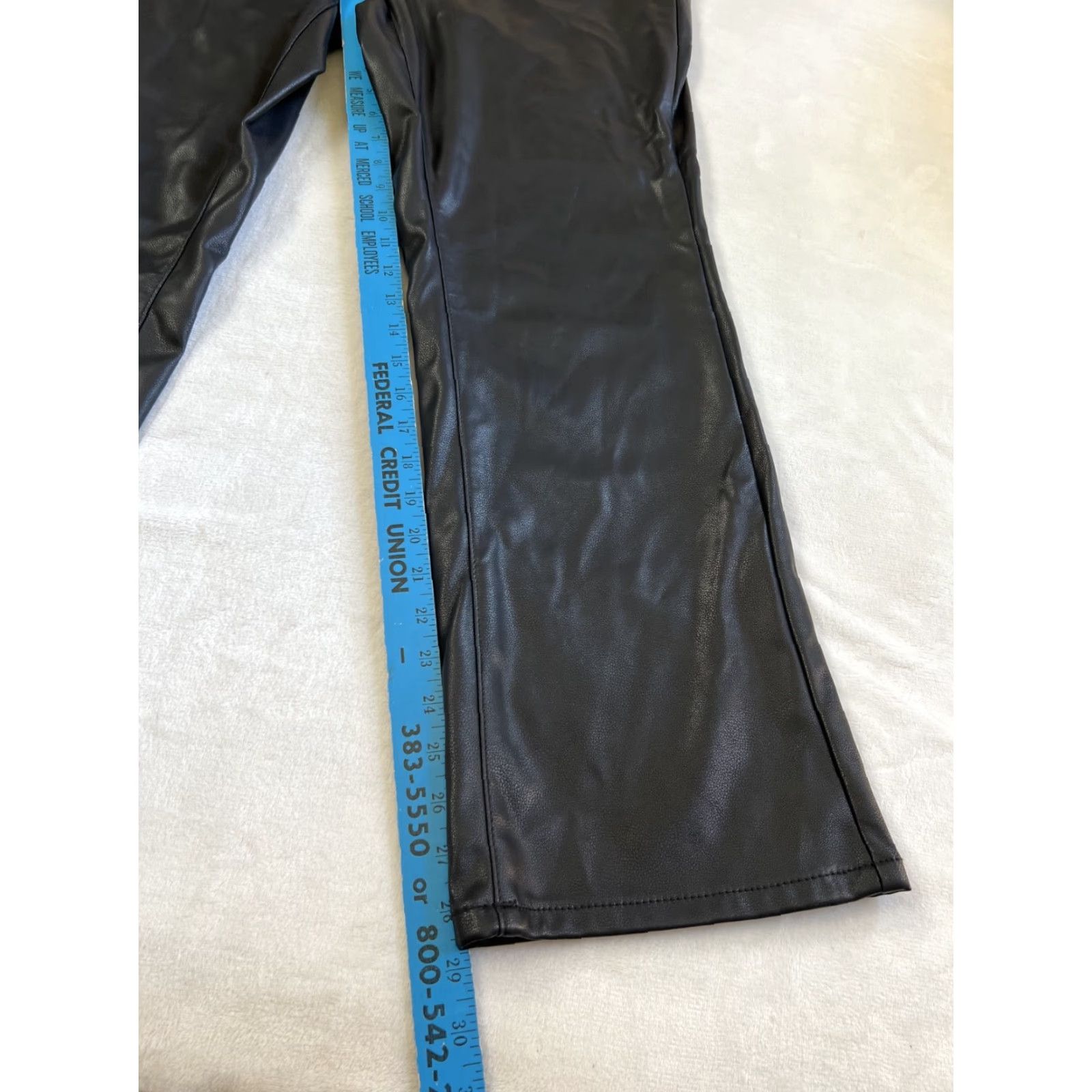 Vintage Judy Blue Jeans Women's 14 Faux Leather Front Black Straight Fit 5-Pocket Design High Rise NEW Size 36" / US 14 / IT 50 - 3 Thumbnail