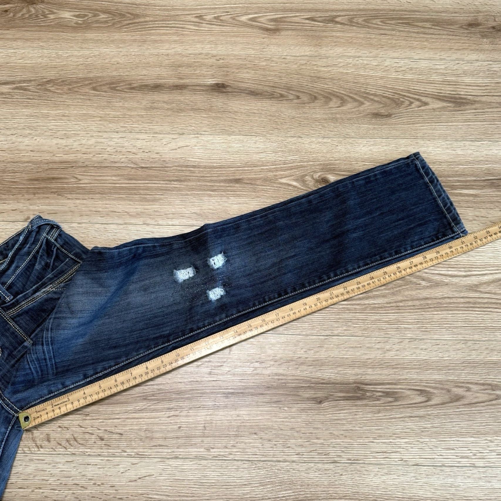 Almost Famous VINTAGE Almost Famous Women’s Jeans Denim Straight Low Rise Blue 11 Juniors Cotton Blend Size 32" / US 10 / IT 46 - 6 Thumbnail