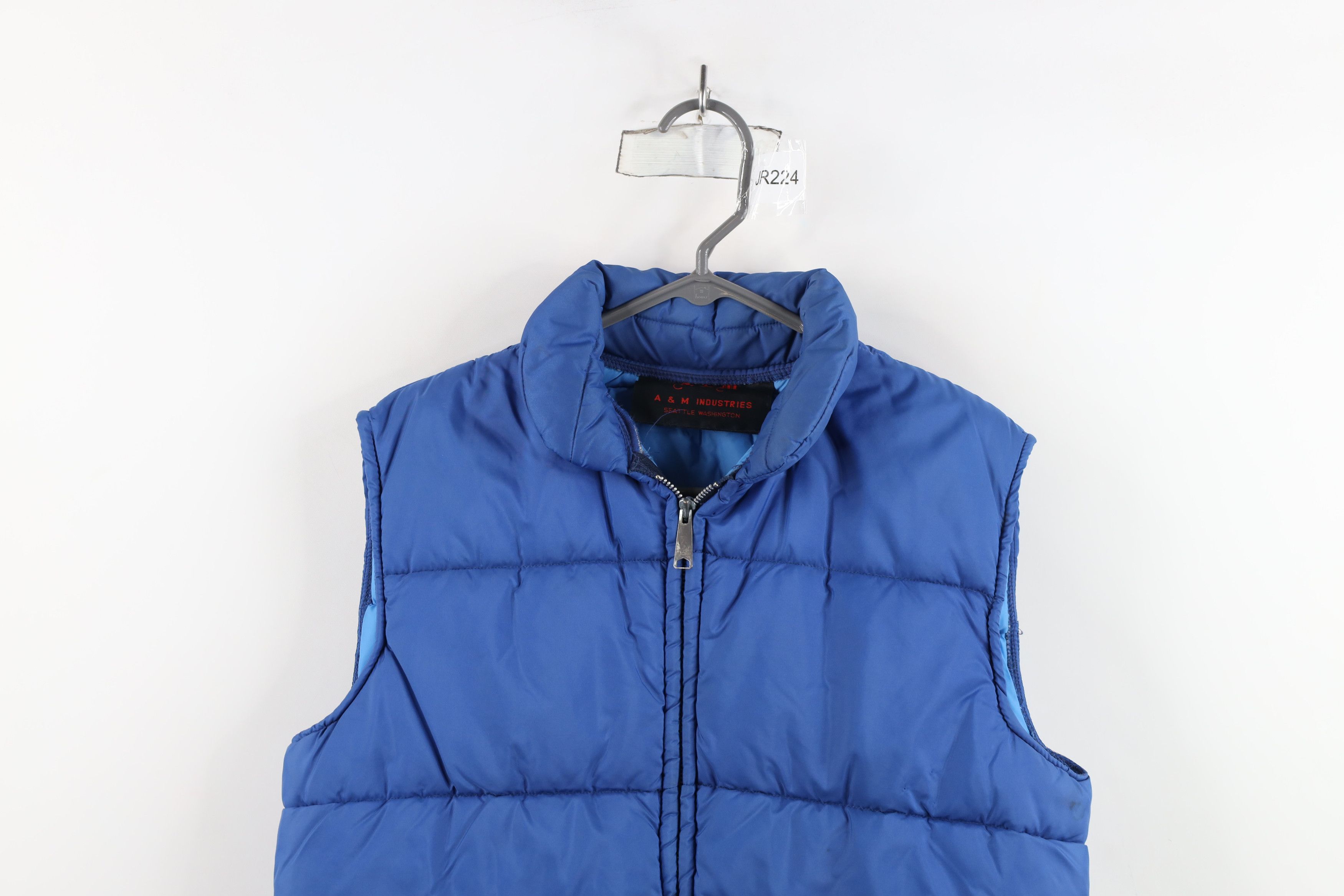 Vintage Vintage 70s Streetwear Blank Puffer Vest Jacket Royal Blue Size US M / EU 48-50 / 2 - 2 Thumbnail