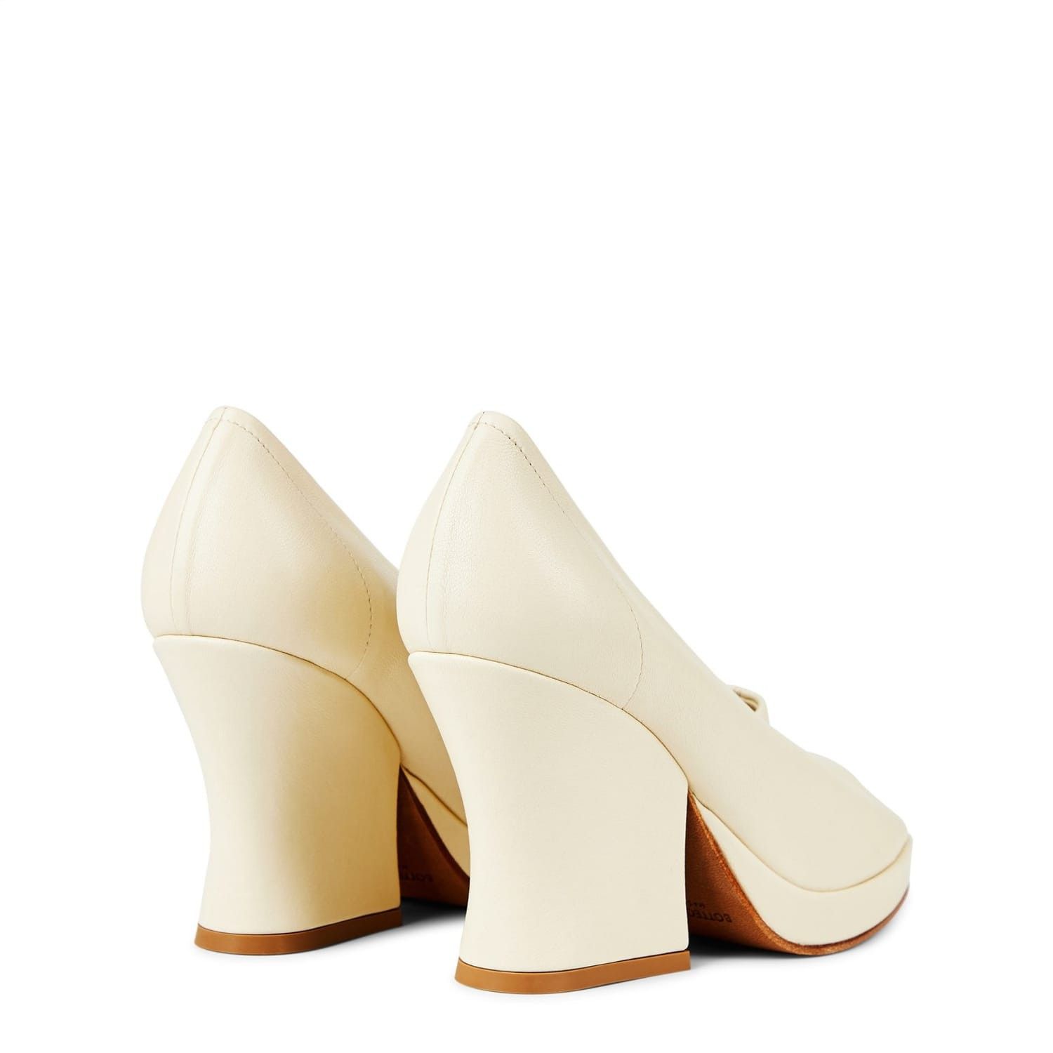 Bottega Veneta Bottega Veneta Stack Block Heel High Pumps in White Size US 4.5 / IT 34.5 - 5 Thumbnail