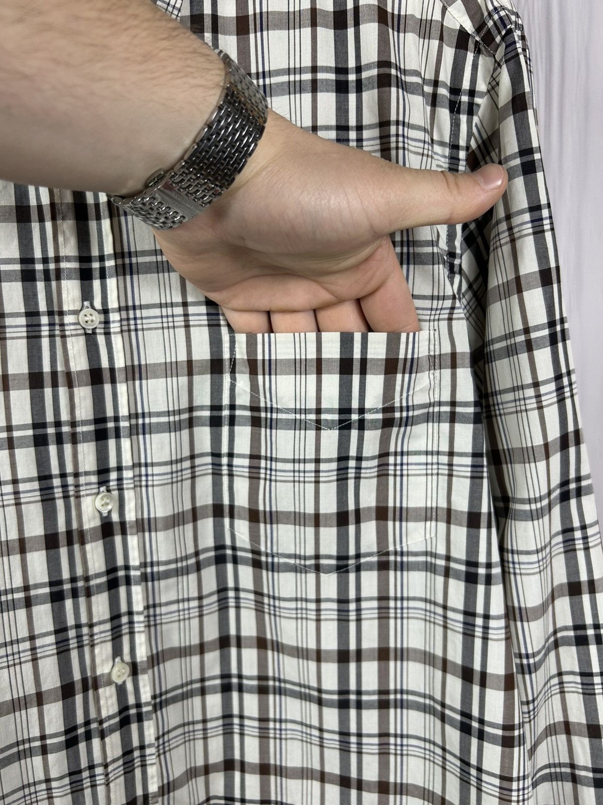 Brunello Cucinelli Brunello Cucinelli Check Pattern Cotton Shirt Size L Italy Size US L / EU 52-54 / 3 - 4 Thumbnail