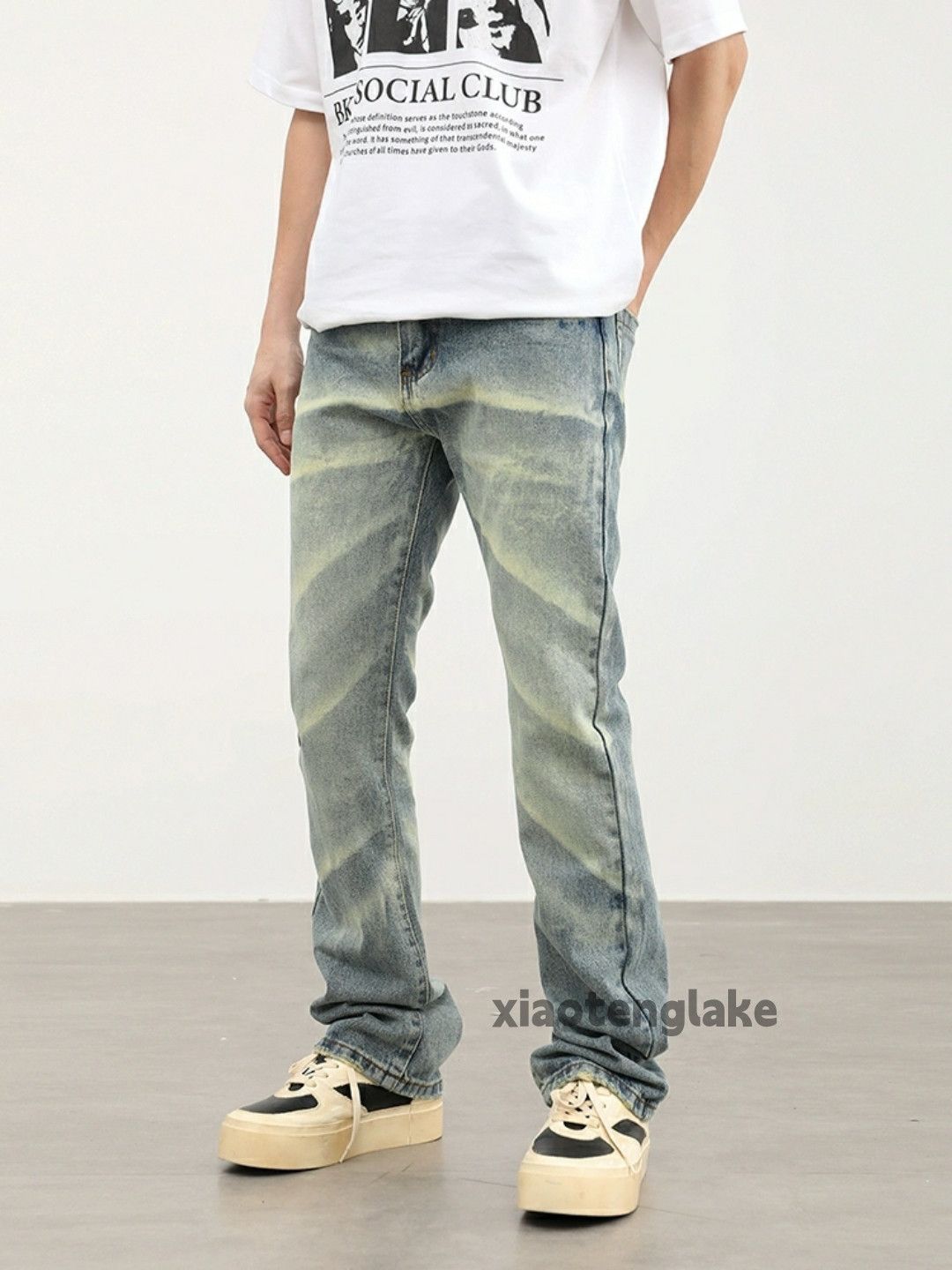 Jean × Vintage washed faded cleanfit skate hiphop flared jeans Size US 30 / EU 46 - 1 Thumbnail