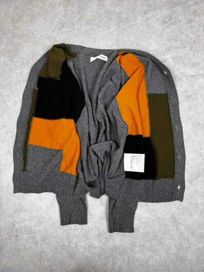 Comme des Garcons Comme des Garçons SHIRT Grey Patchwork Yellow Wool Cardigan Sweater Size US S / EU 44-46 / 1 - 6 Thumbnail