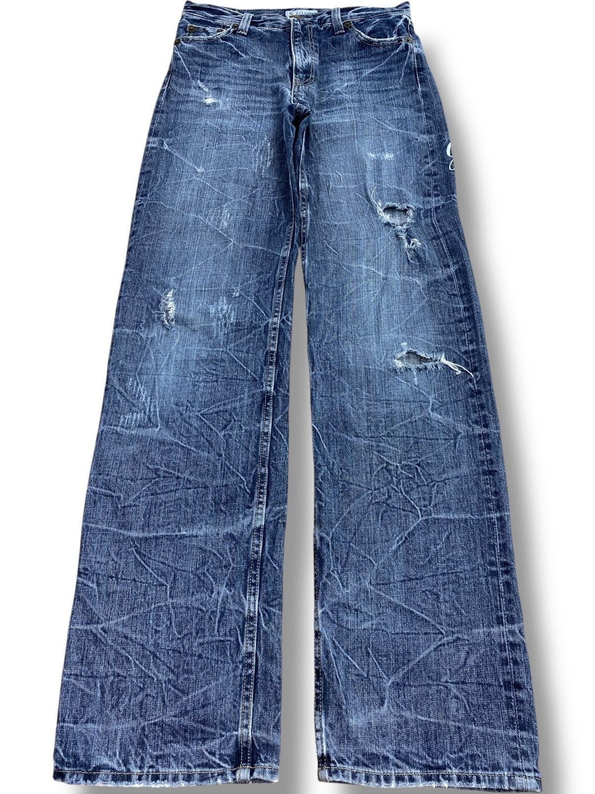 Japanese Brand If Six Was Nine Thunder Wash Style Embroidered Jeans Size US 29 - 1 Thumbnail
