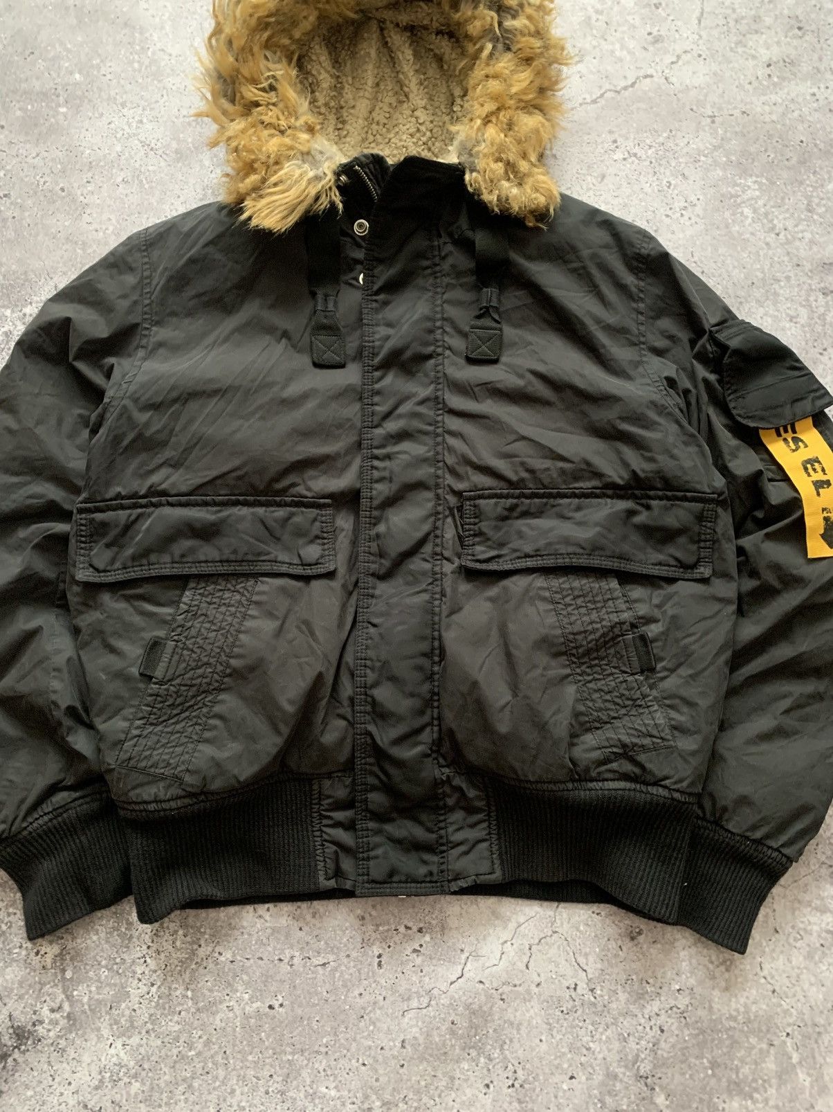 Diesel 🔥 CRAZY DIESEL Y2K OPIUM ALASKA MOHAIR BOMBER JACKET Size US M / EU 48-50 / 2 - 3 Thumbnail