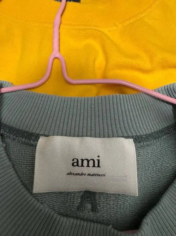AMI AMI Paris Men's Aqua Cotton Embroidered Sweatshirt . Size US S / EU 44-46 / 1 - 4 Thumbnail