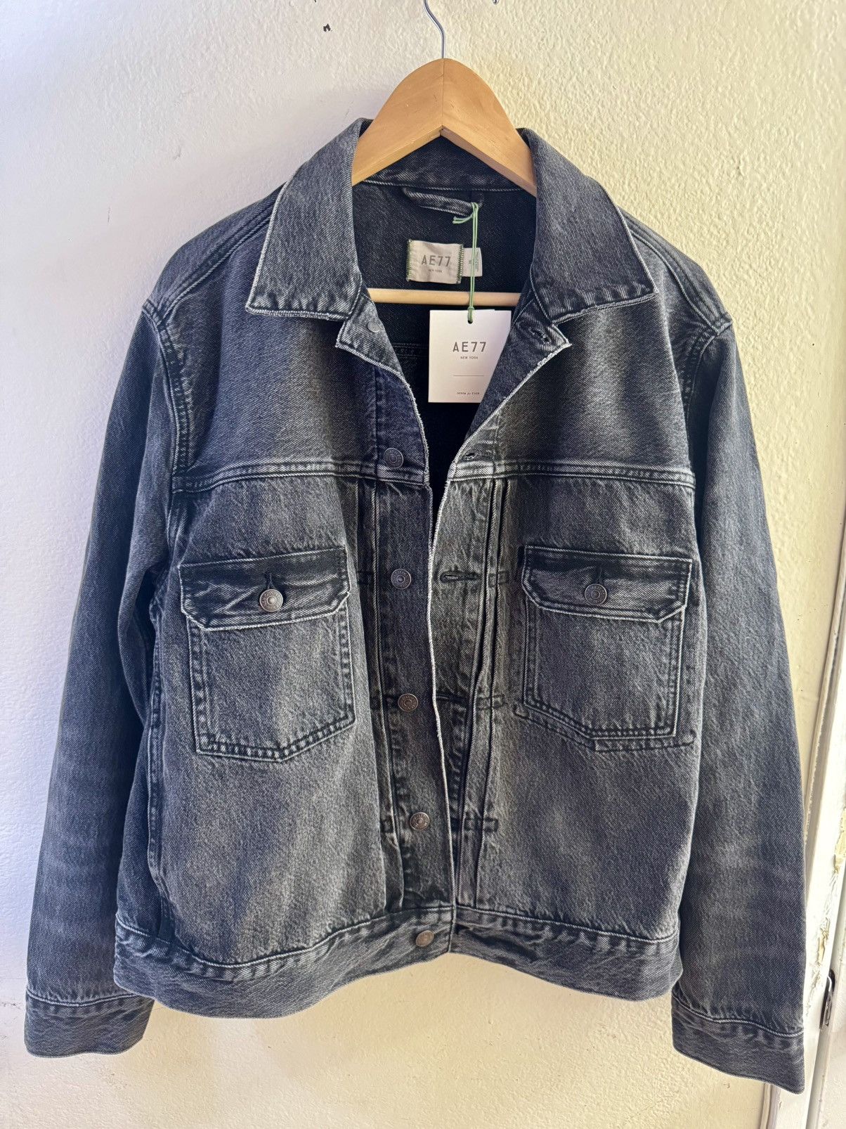 American Eagle Outfitters AE77 Premium Slim Fit Denim Trucker Jacket Size US M / EU 48-50 / 2 - 3 Thumbnail