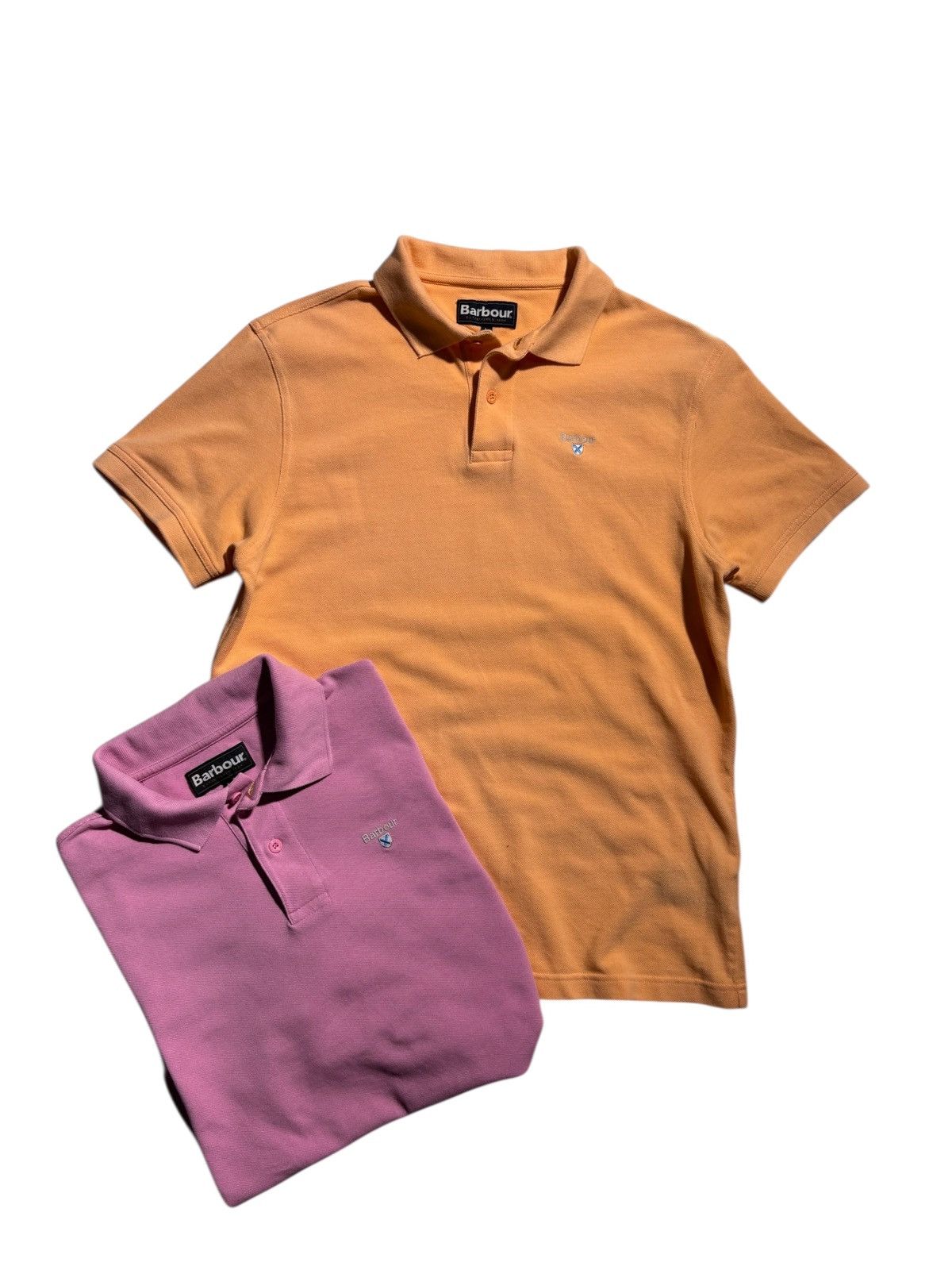 Barbour x2 Barbour Polo Tshirt Collared Neck Orange/Pink Size US L / EU 52-54 / 3 - 2 Thumbnail