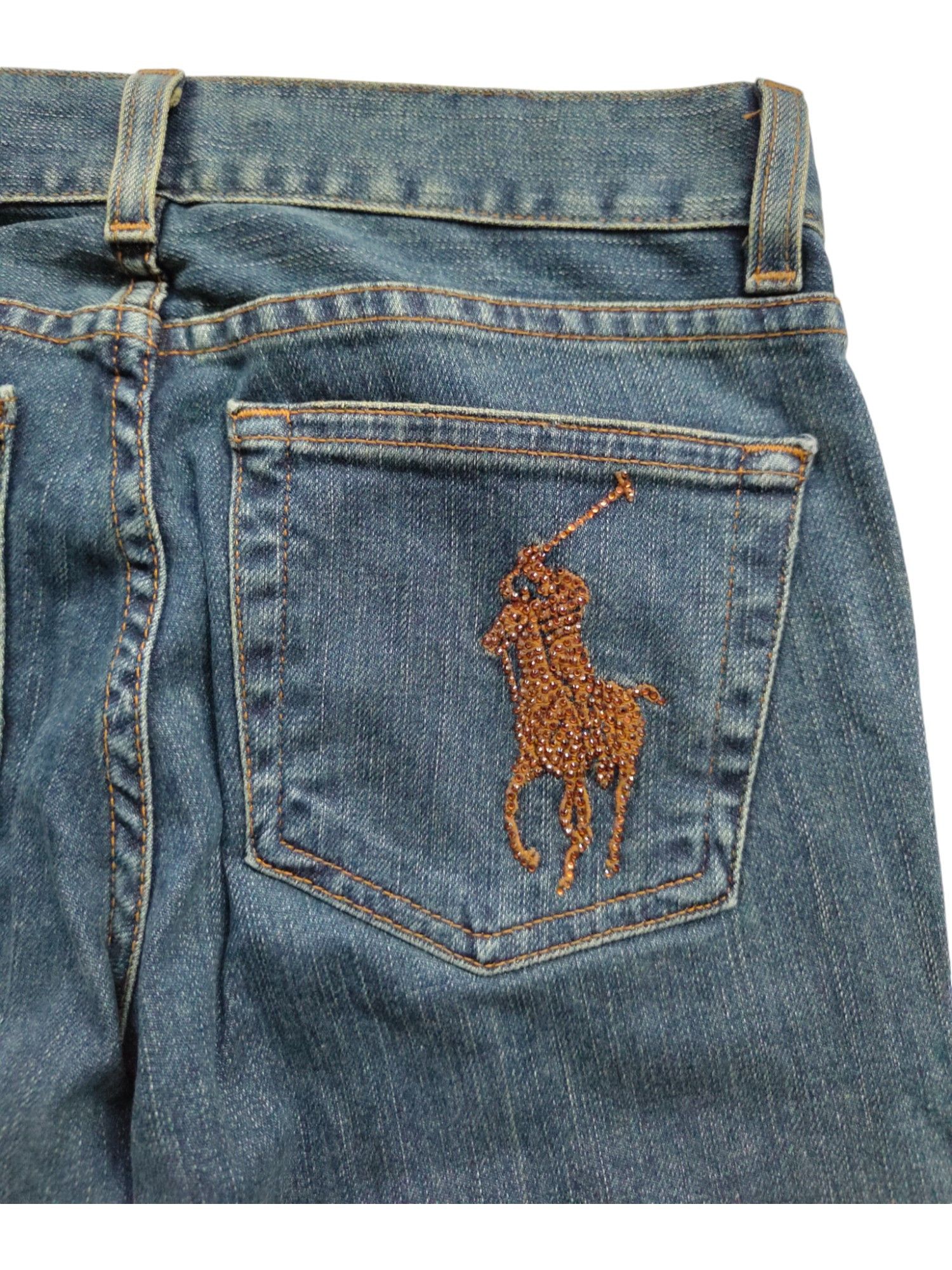 Ralph Lauren Black Label Blue Jeans With Studded Logo Detail At The Back Size 26" / US 2 / IT 38 - 4 Thumbnail