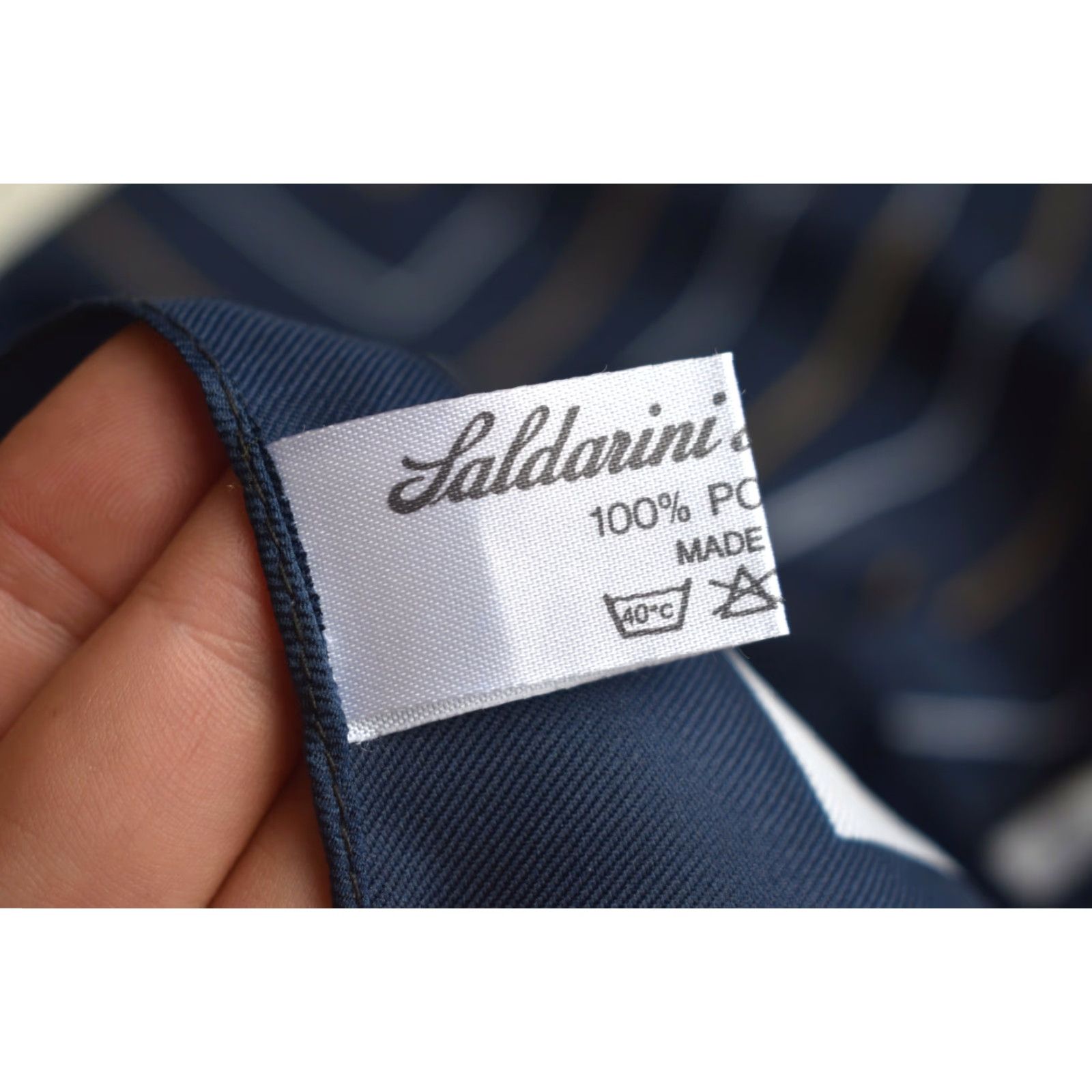 MCM VINTAGE Saldarini Italy Scarf Headscarf Square White Blue Stripe Pattern Polyester Womens 1980s MCM Size ONE SIZE - 4 Thumbnail