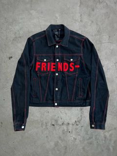 Vlone jean jacket on sale red