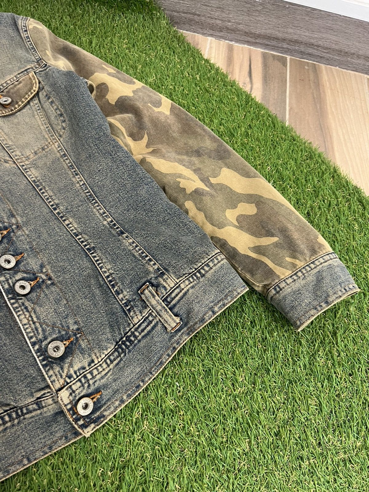 Dolce & Gabbana Vintage D&G 2003 mini puffer camo sleeve denim jacket Size US XS / EU 42 / 0 - 4 Thumbnail