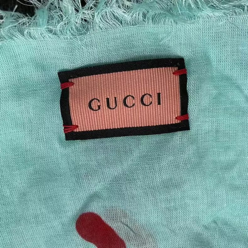 Gucci Gucci Graffiti G Scarf in Green Color-2506 Size ONE SIZE - 3 Thumbnail