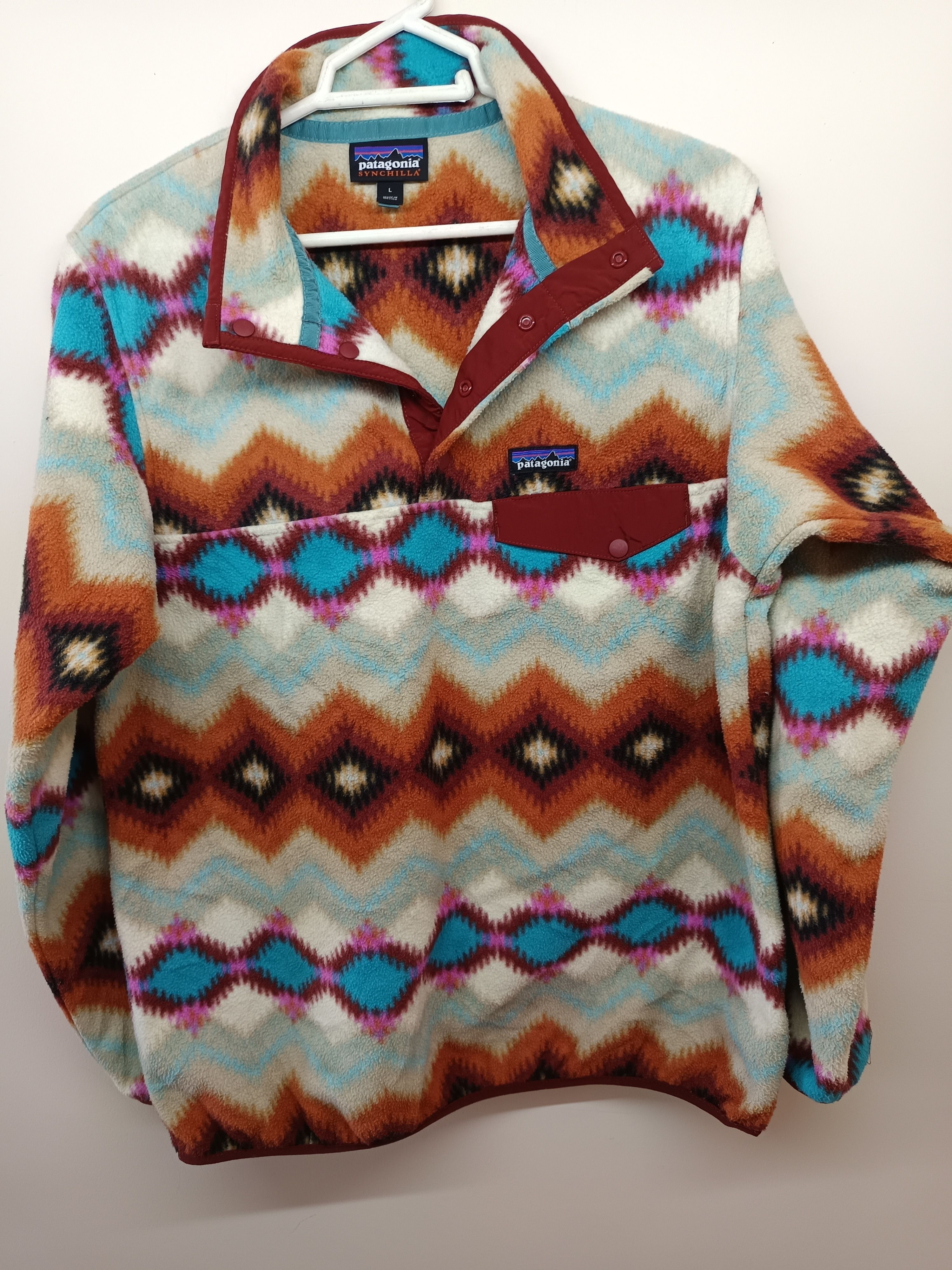 Patagonia × Vintage Patagonia Synchilla Tribal Aztec Fleece Pullover Size US L / EU 52-54 / 3 - 5 Thumbnail