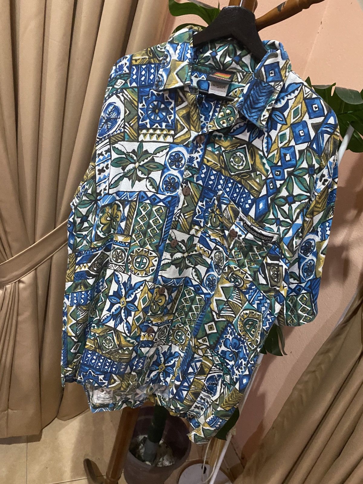 Other Vintage Gordon & Smith Bark Cloth Abstract Tile Print Shirt Size US L / EU 52-54 / 3 - 2 Thumbnail
