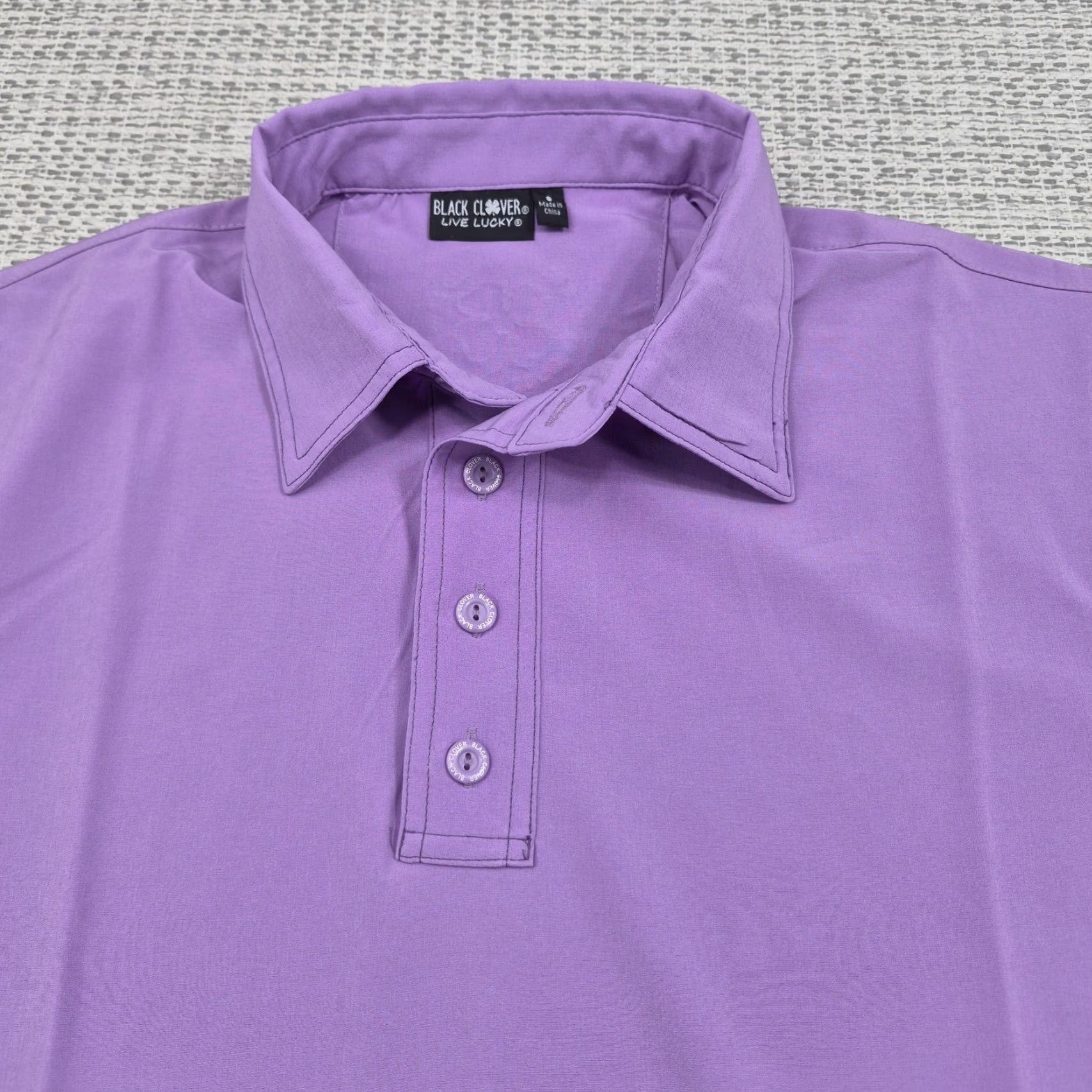 Vintage Black Clover Polo Shirt Mens Small Purple Live Lucky Performance Clover Logo Shirt mens Small Purple Black Clover Polo Shirt Size US S / EU 44-46 / 1 - 5 Thumbnail