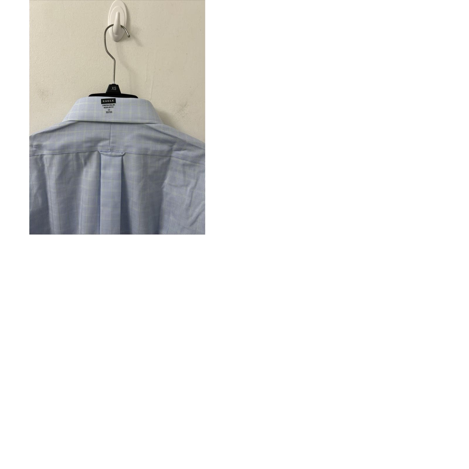 Vintage Eagle Shirtmakers Dress Shirt Men 17 Blue Plaid Stretch Regular Fit NWT 0 MSRP Size 46R - 9 Thumbnail