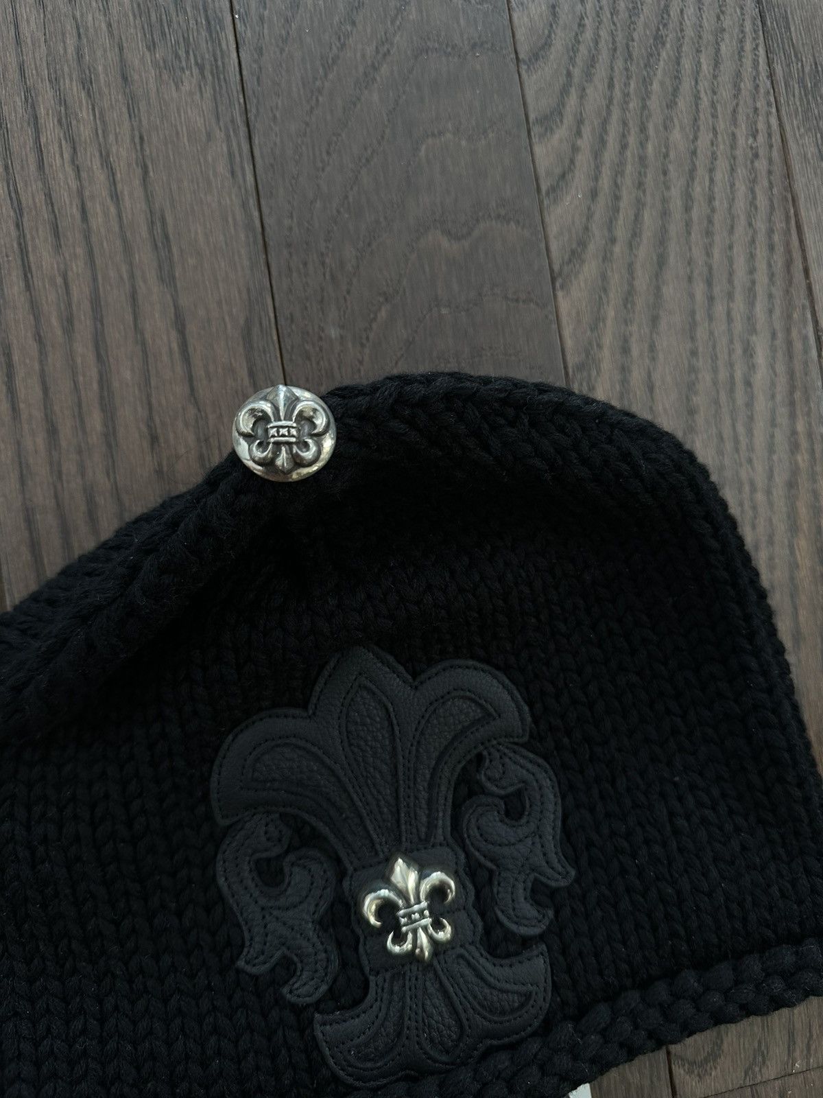 Chrome Hearts Chrome Hearts Fleur Patch Cashmere Beanie With Sliver Size ONE SIZE - 5 Thumbnail