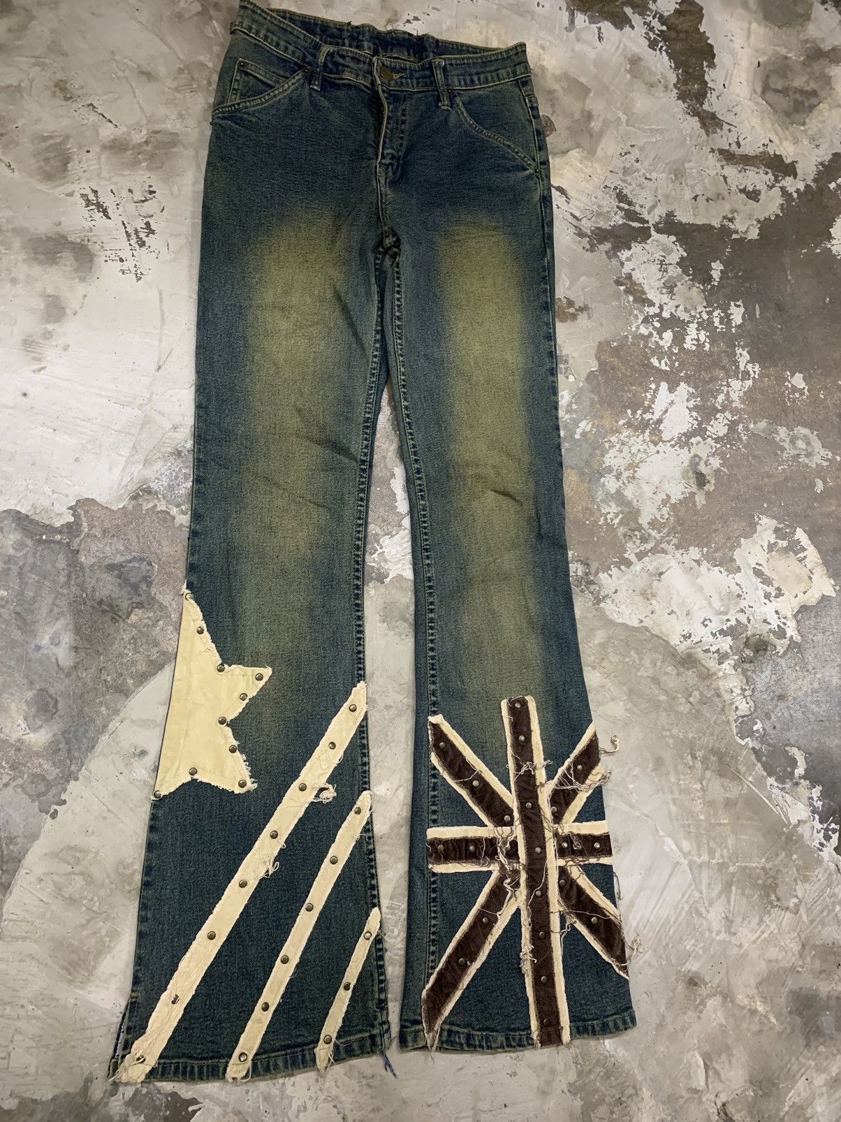 If Six Was Nine VINTAGE GAZOZ STUDED FLARE PANT RARE DESIGN Size 26" / US 2 / IT 38 - 4 Thumbnail