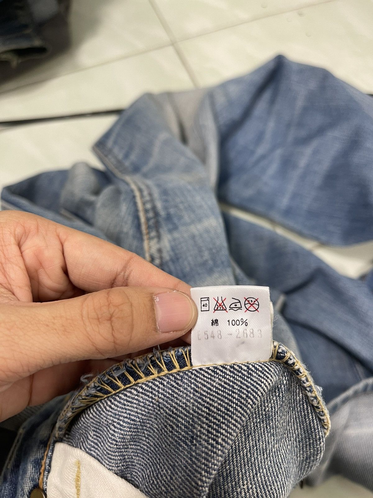 Japanese Brand × Lee × Vintage Vintage Union Made Lee Ripped Denim Jeans Button Fly Size US 30 / EU 46 - 20 Thumbnail