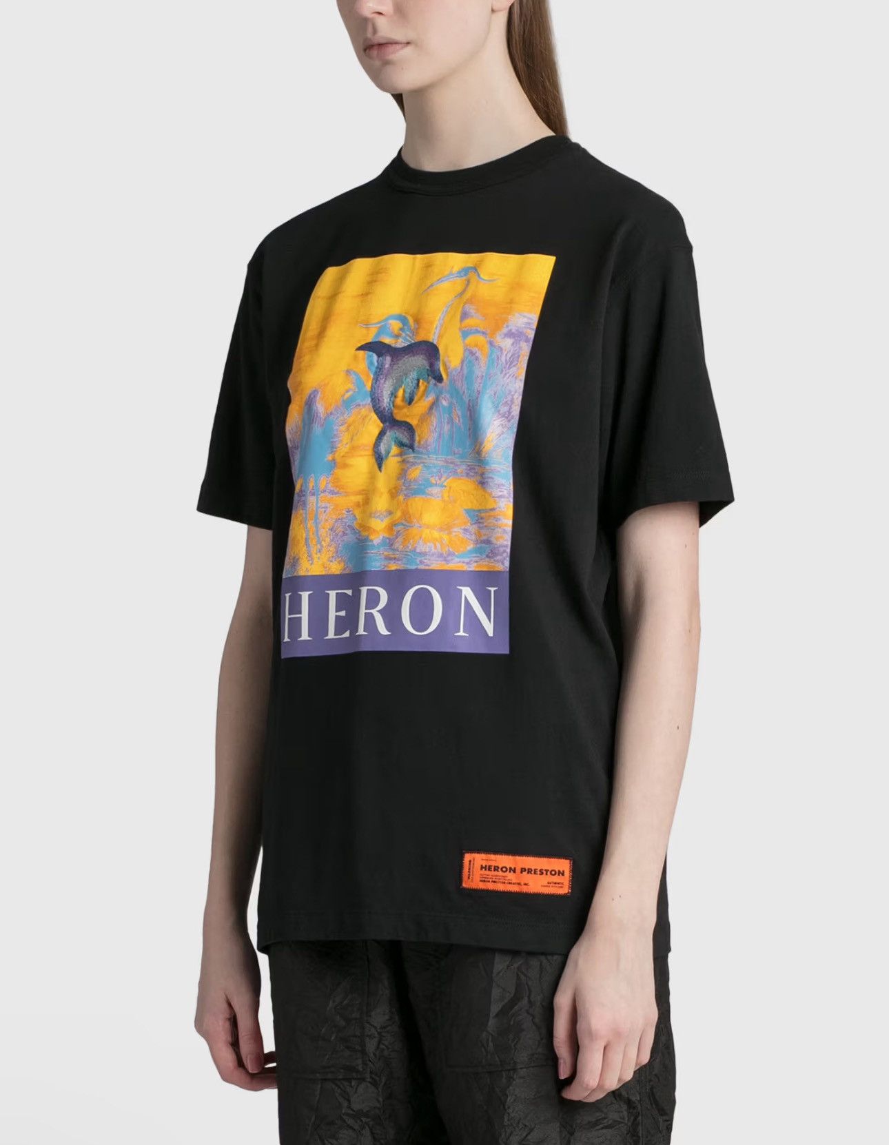 Heron Preston Women’s HERON PRESTON Delphin Print Black New t-shirt Size M Size M / US 6-8 / IT 42-44 - 1 Thumbnail