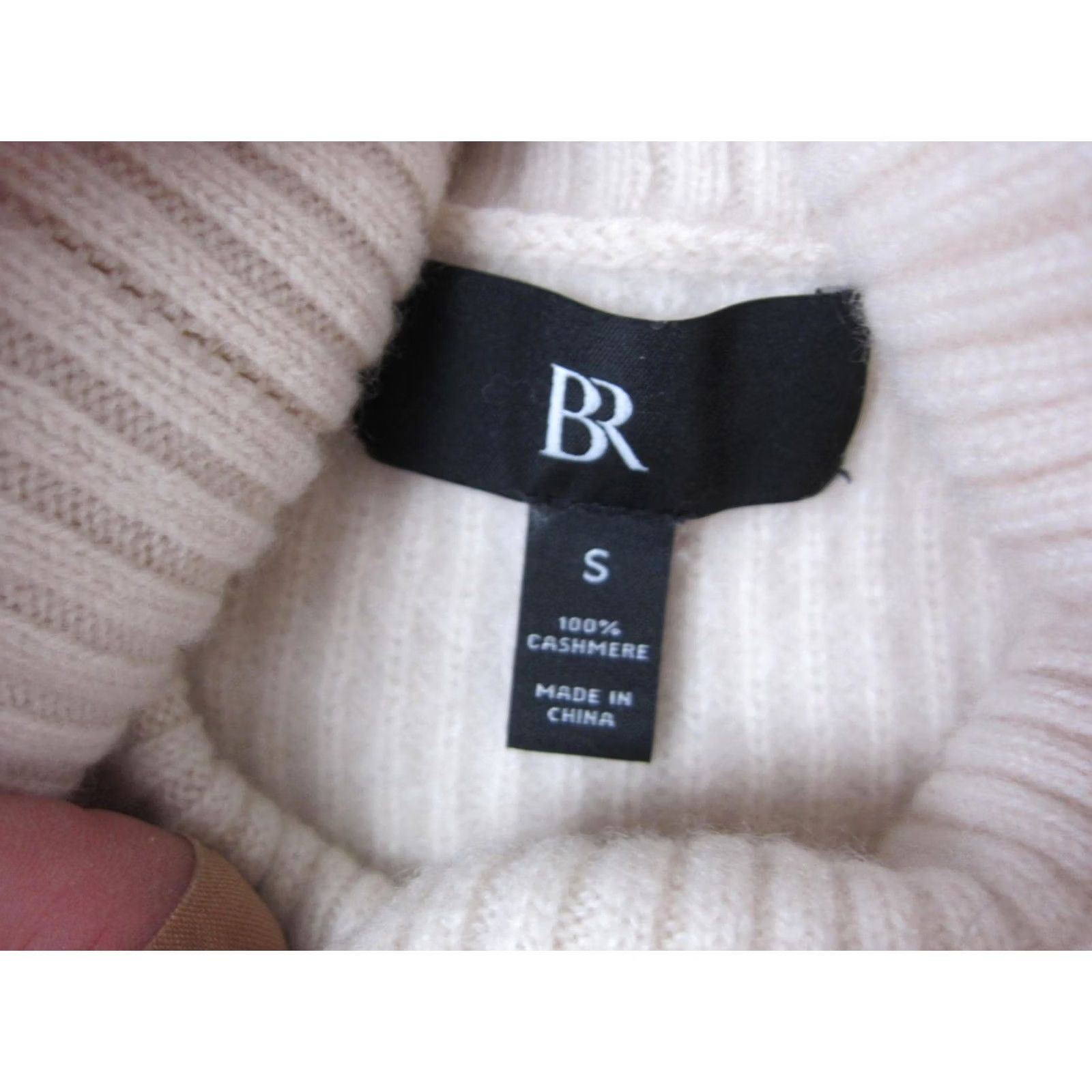 Banana Republic Banana Republic Sweater Womens Small Creme 100% Cashmere Turtleneck Ribbed Size S / US 4 / IT 40 - 7 Thumbnail