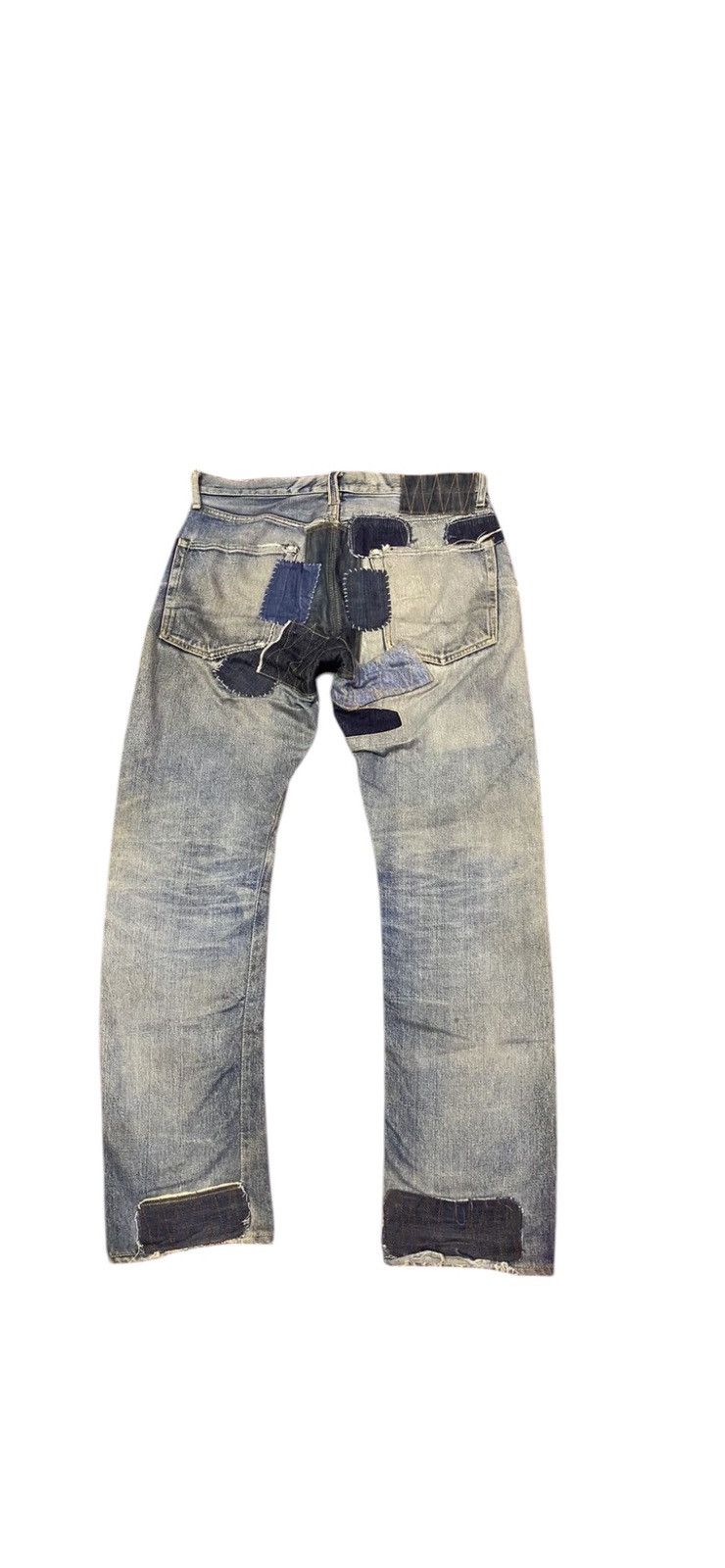 Vintage VTG Kapital Inspired Sashiko Boro Patchwork Jeans Selvedge Size US 33 - 3 Thumbnail