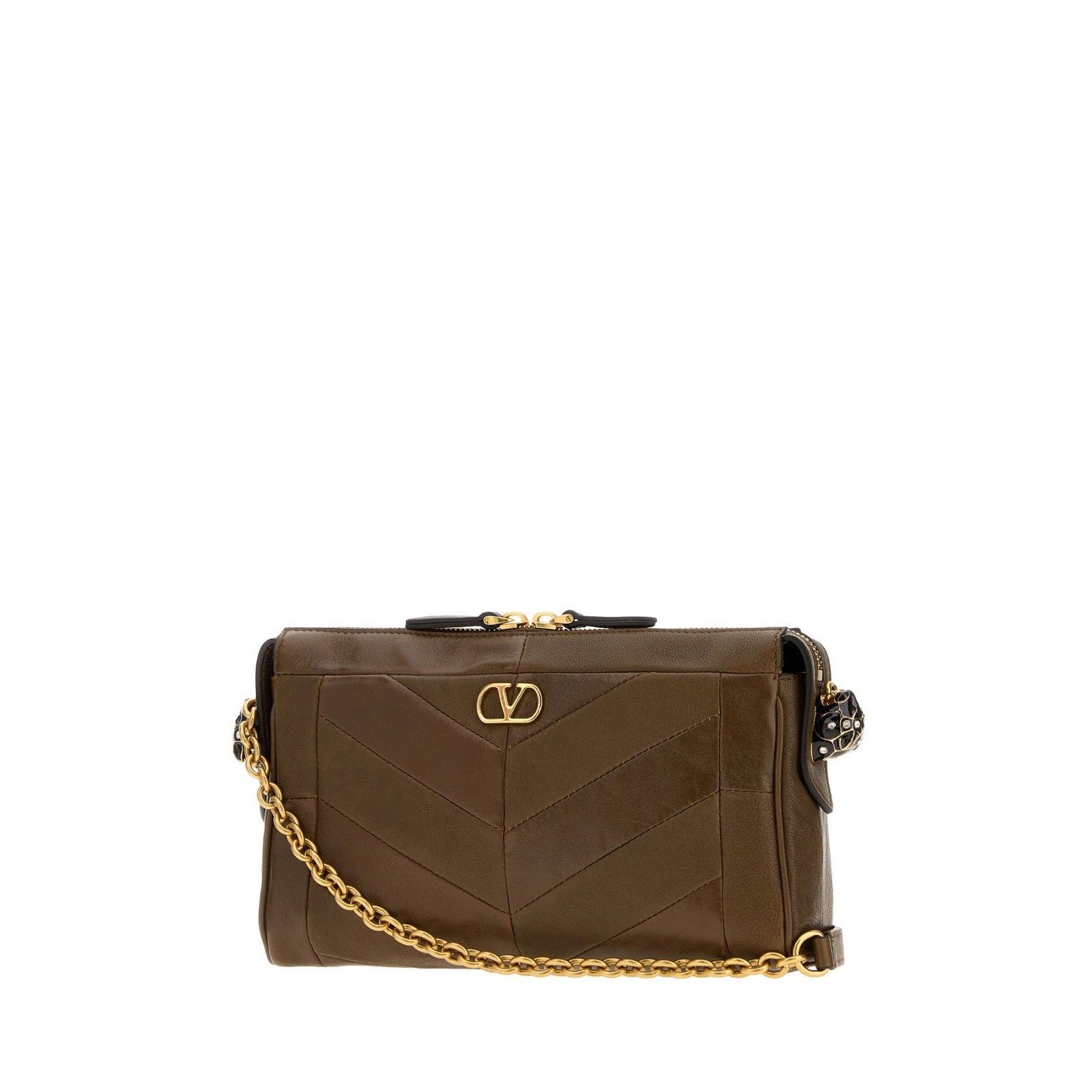Valentino VALENTINO GARAVANI Panthea Brown Nappa Leather Crossbody Bag Size ONE SIZE - 3 Thumbnail