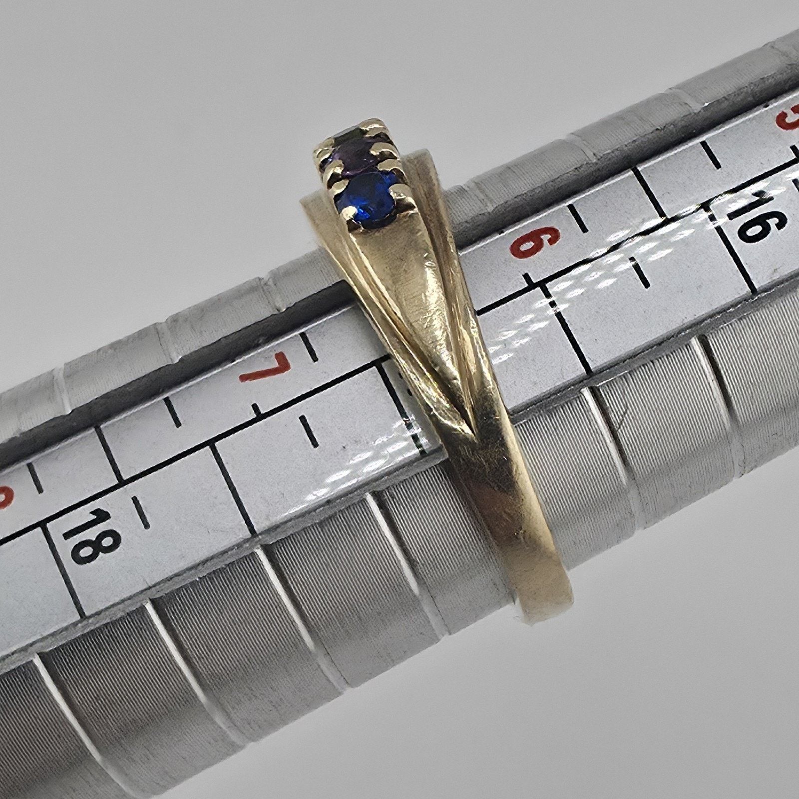 Other 10K Yellow Gold Multi Gemstone Ring 6.5 VTG Missing Stone Size ONE SIZE - 15 Thumbnail