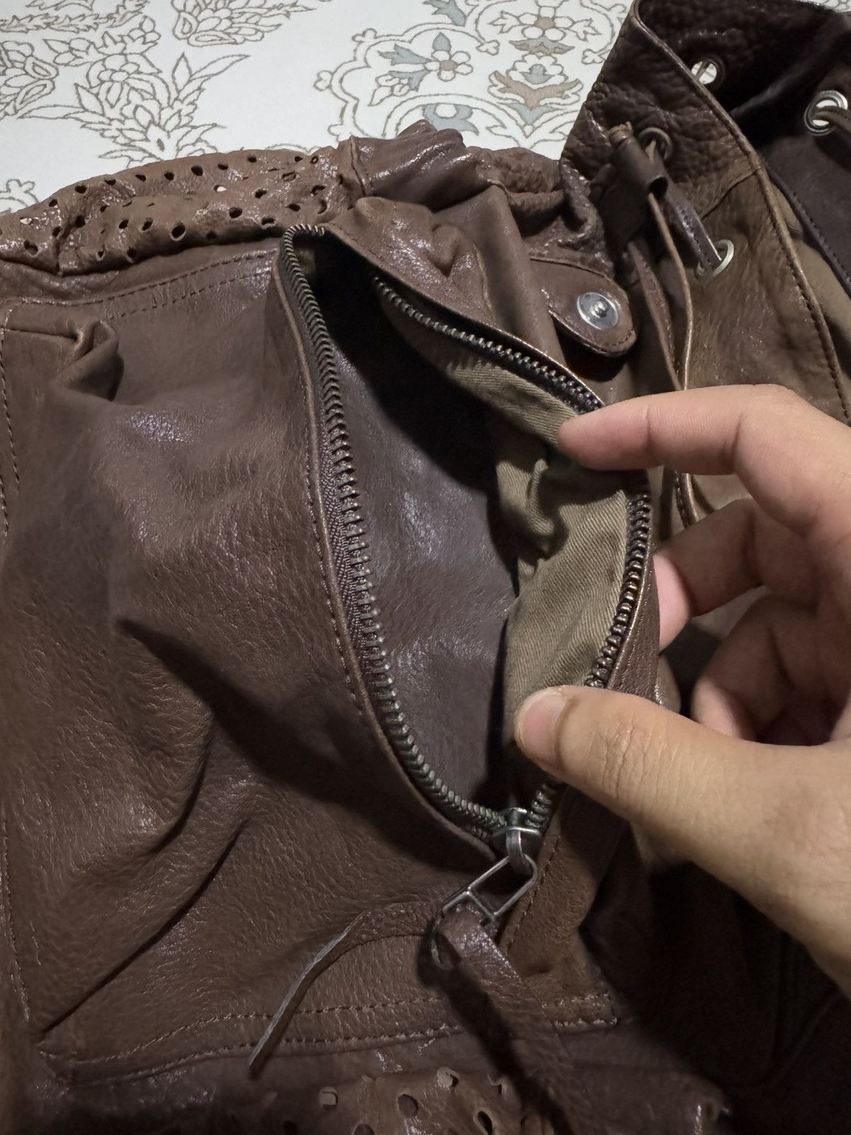 Genuine Leather × If Six Was Nine × Japanese Brand Brown Leather “ARCHI” Multi Pocket Backpack Rucksack Size ONE SIZE - 9 Thumbnail