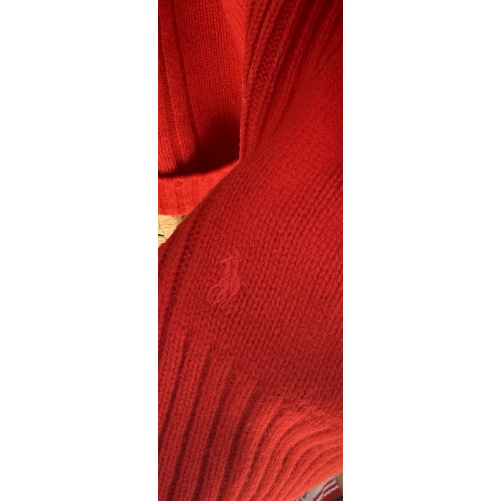 Ralph Lauren Polo Ralph Lauren Red Ribbed Turtleneck Sweater M Women’s Knit Pullover Long Sleeve Cotton Solid" Size M / US 6-8 / IT 42-44 - 3 Thumbnail
