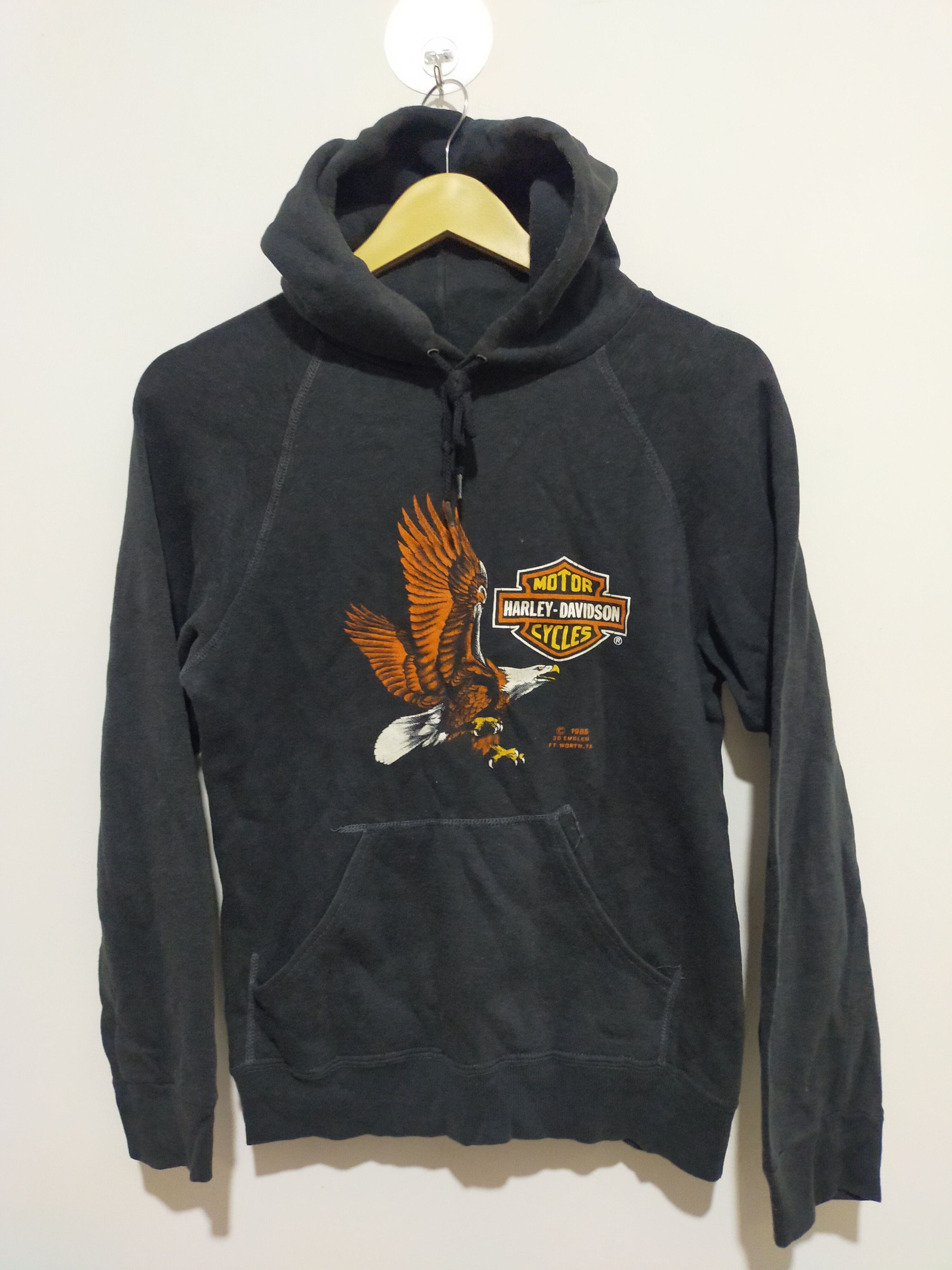 Harley Davidson × Vintage VINTAGE 1985 3D EMBLEM BRIDGEPORT HARLEY DAVIDSON HOODIE Size S / US 4 / IT 40 - 1 Thumbnail