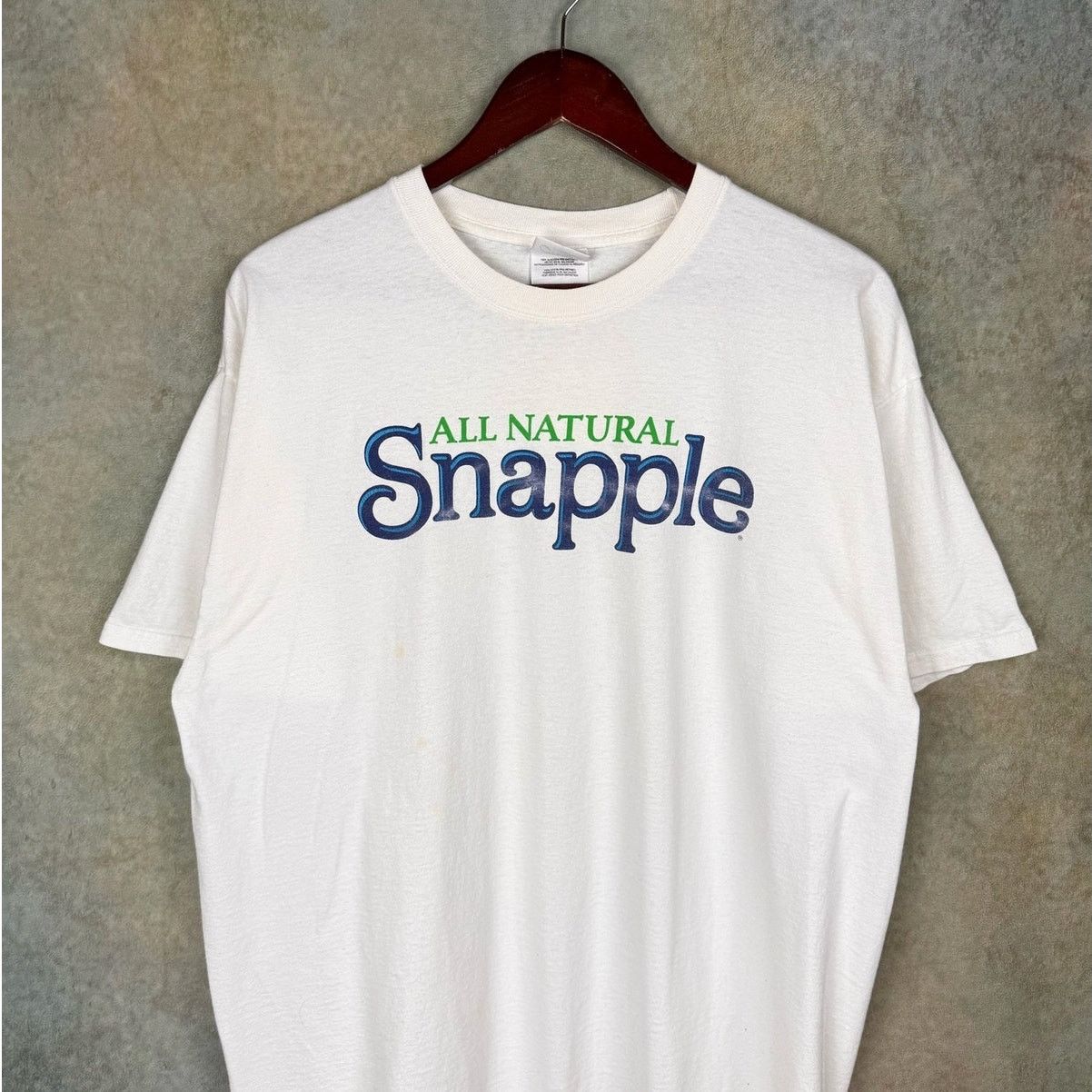 Vintage VTG Snapple Iced Tea Promo T Shirt Sz XL White All Natural Size US XL / EU 56 / 4 - 2 Thumbnail