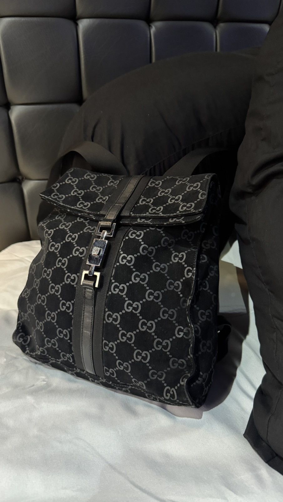 Gucci GUCCI Jackie / Backpack / Suede / Black / GG pattern Size ONE SIZE - 4 Thumbnail