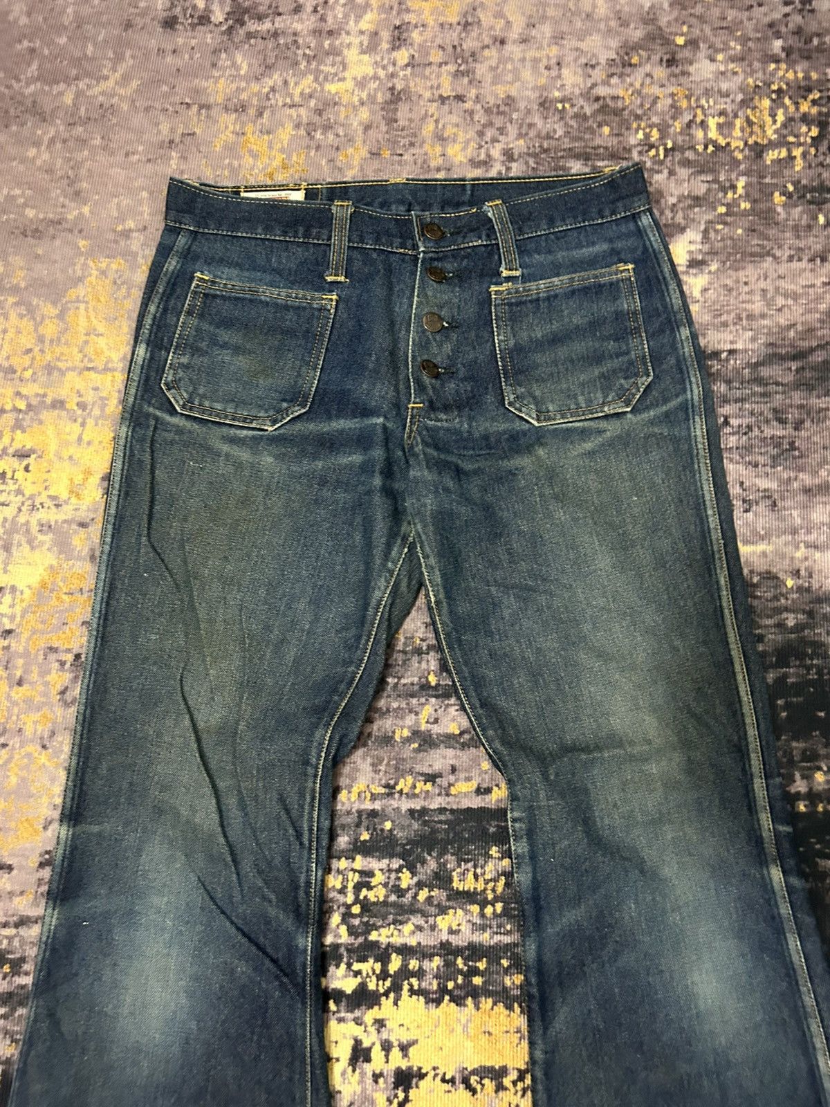 Tornado Mart Vintage Big John Distressed Super Flare Jeans Size US 32 / EU 48 - 3 Thumbnail