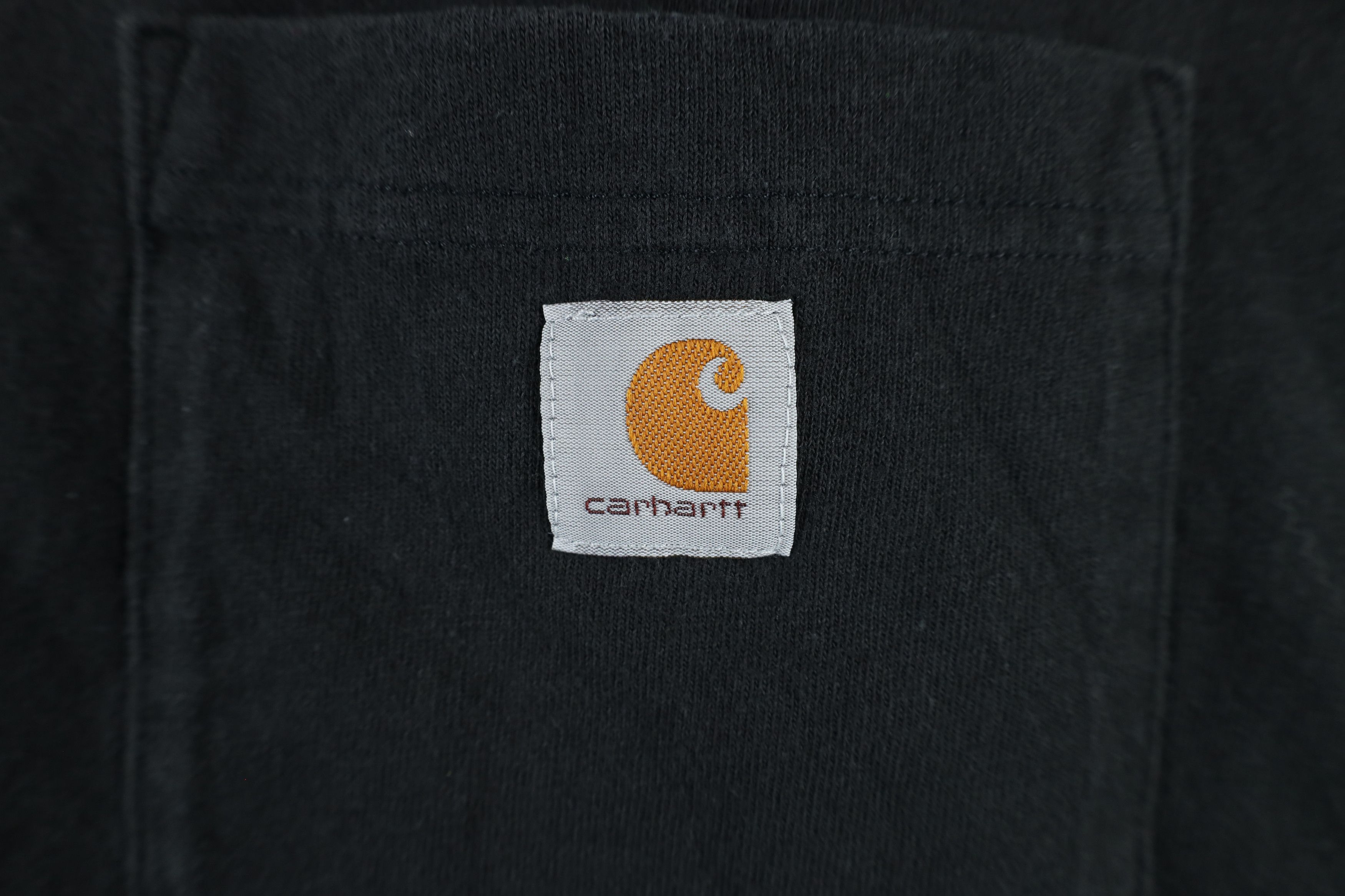 Carhartt × Vintage Vintage Carhartt Faded Spell Out Pocket T-Shirt Black Cotton Size M / US 6-8 / IT 42-44 - 4 Thumbnail