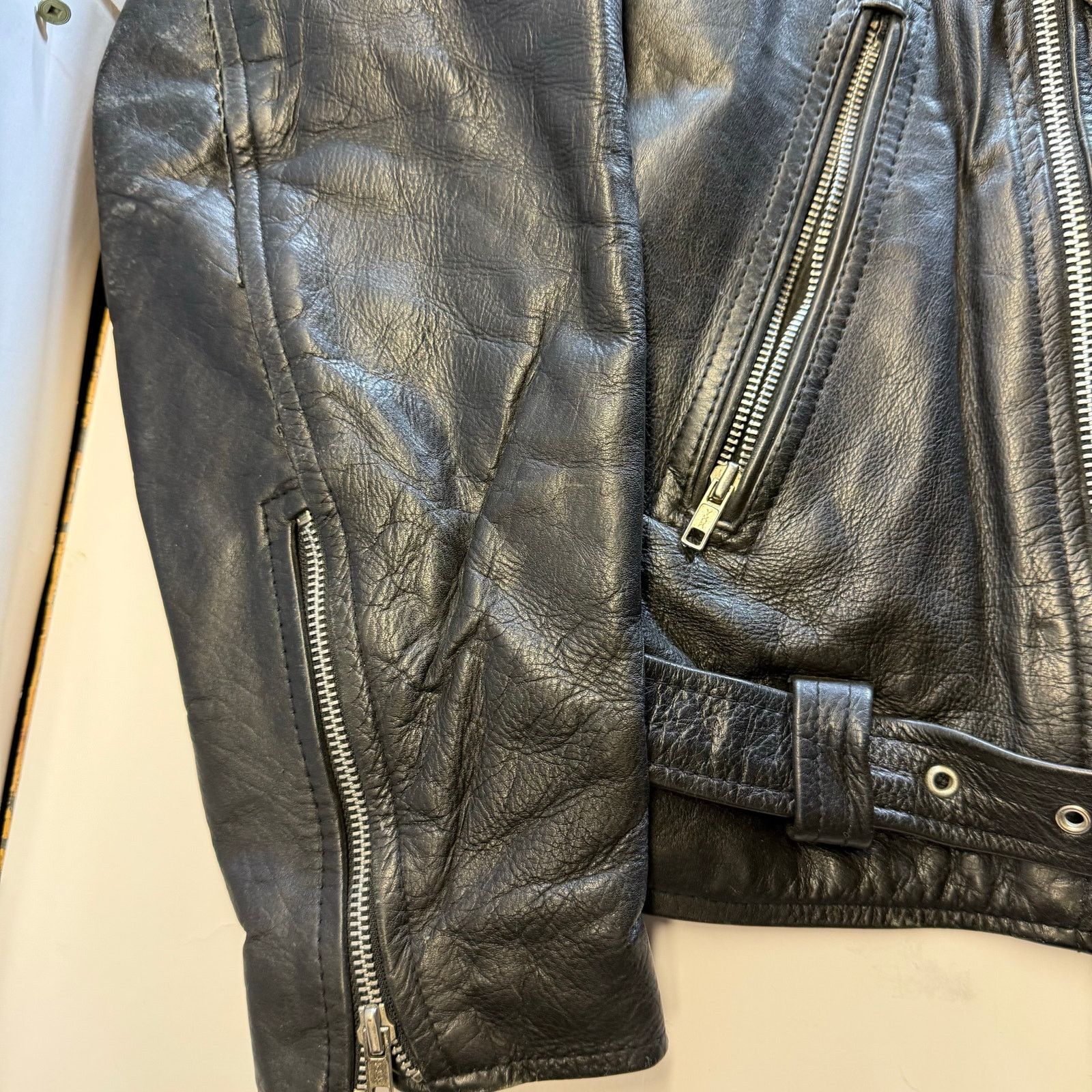 Other Vanguard Jacket Adult 44 Black Leather Motorcycle Size US XXS / EU 40 - 2 Thumbnail