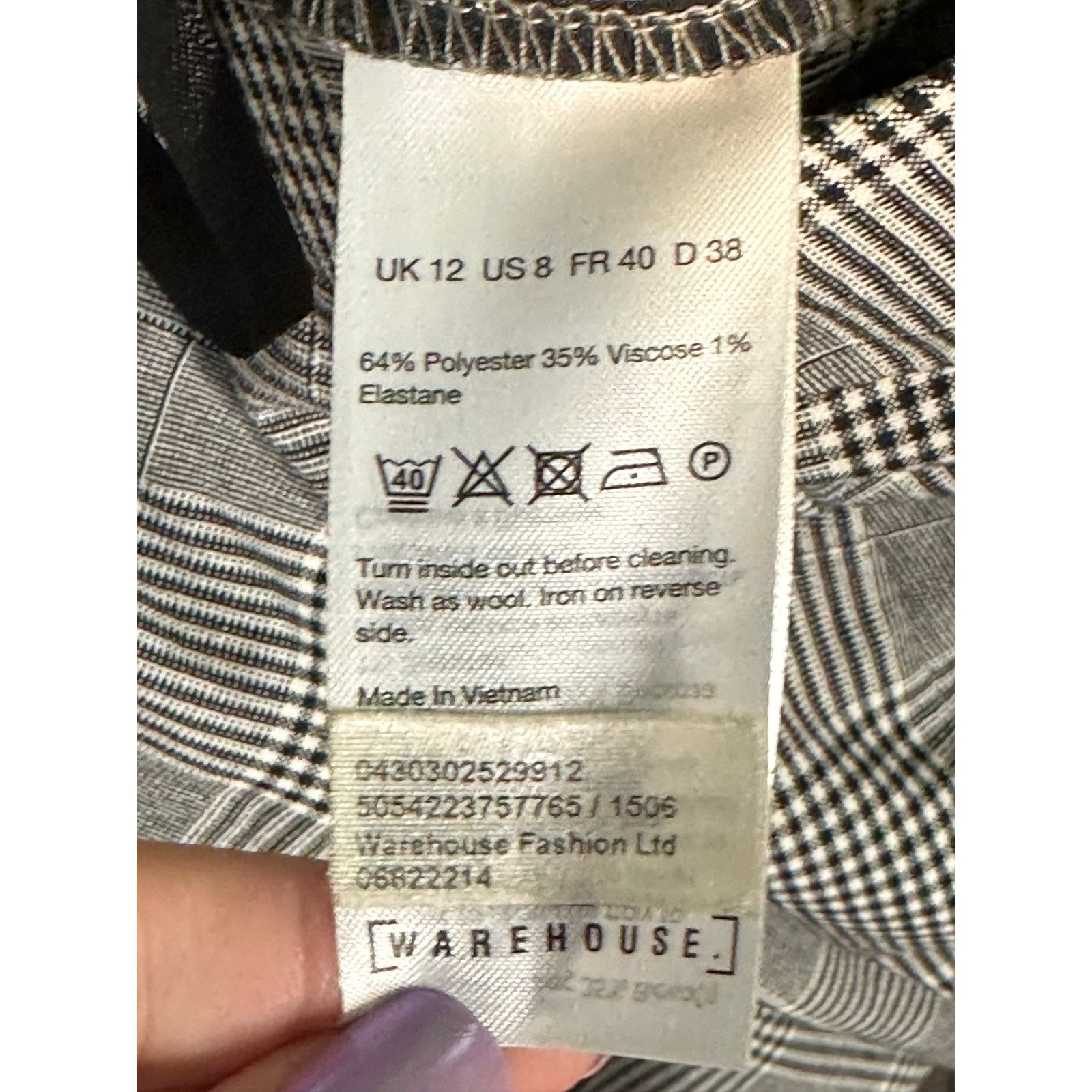 Warehouse Warehouse gray plaid high waisted pleated pants size 12 Size 34" / US 12 / IT 48 - 4 Thumbnail