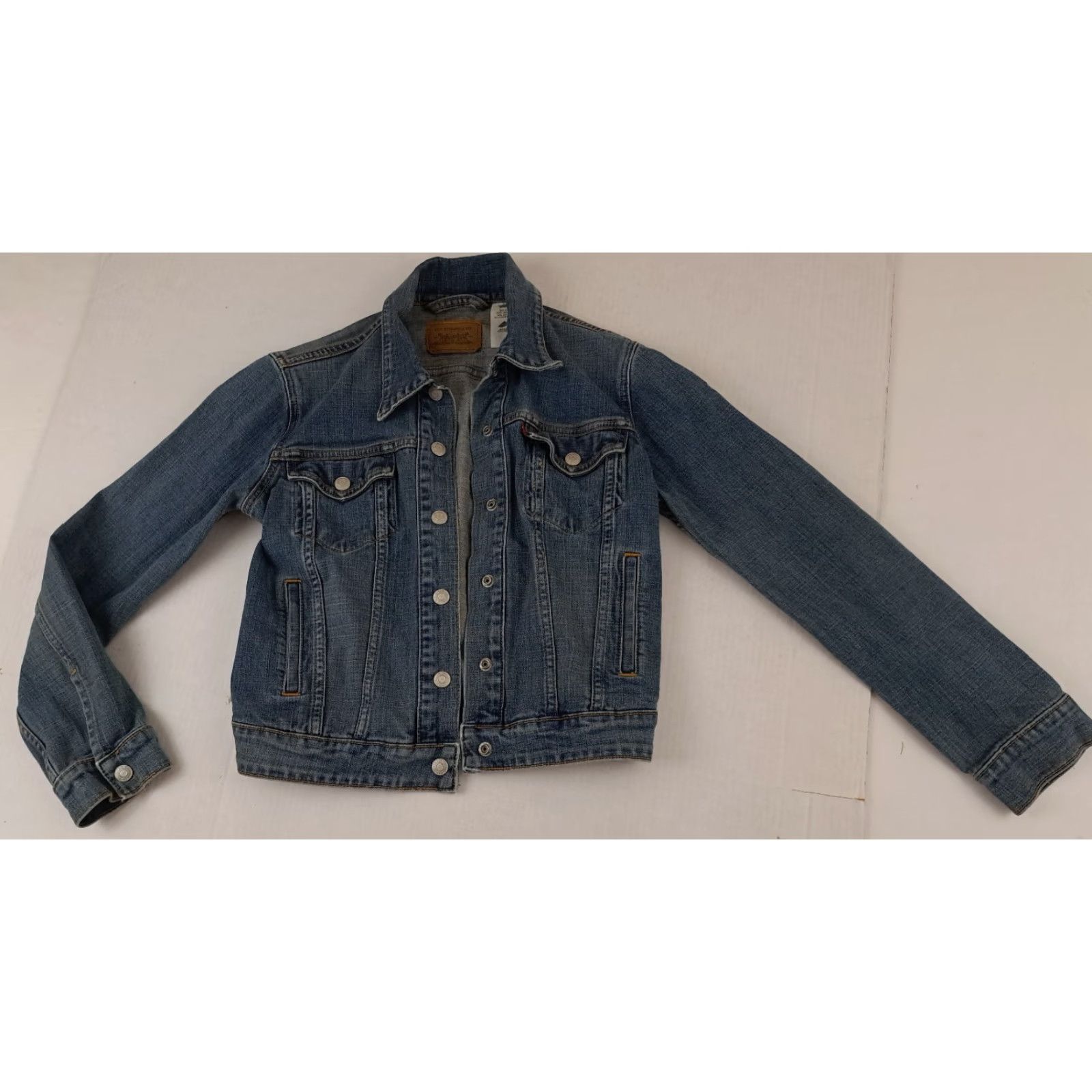 Levi's VINTAGE Levi's Jacket Woman S Blue Denim 90s Trucker Button Full Metal Button Regular Fit Long Sleeve Casual Women Size 28" / US 6 / IT 42 - 2 Thumbnail