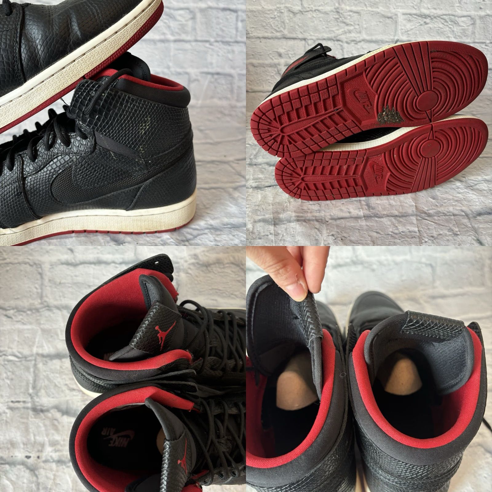 Nike Nike Air Jordan 1 Retro High Snakeskin Black Red Bred 819176-001 w/ Box Sz 13 Size US 13 / EU 46 - 9 Thumbnail