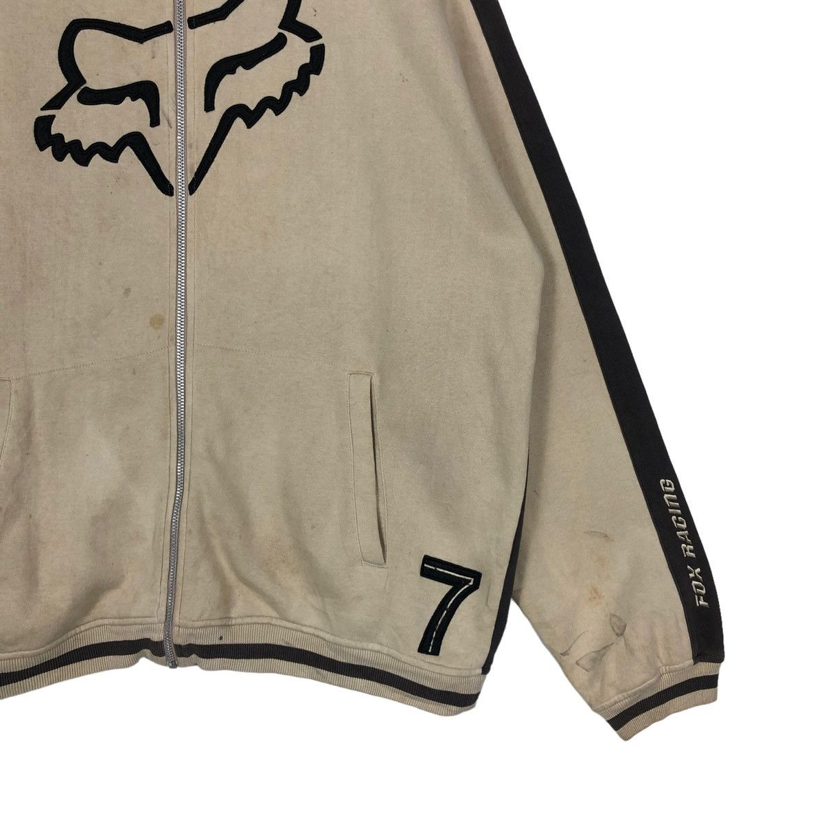 Japanese Brand 🔥Rich Brown - 90’s Bomber Jacket Fox Racing Big Logo Size US L / EU 52-54 / 3 - 4 Thumbnail