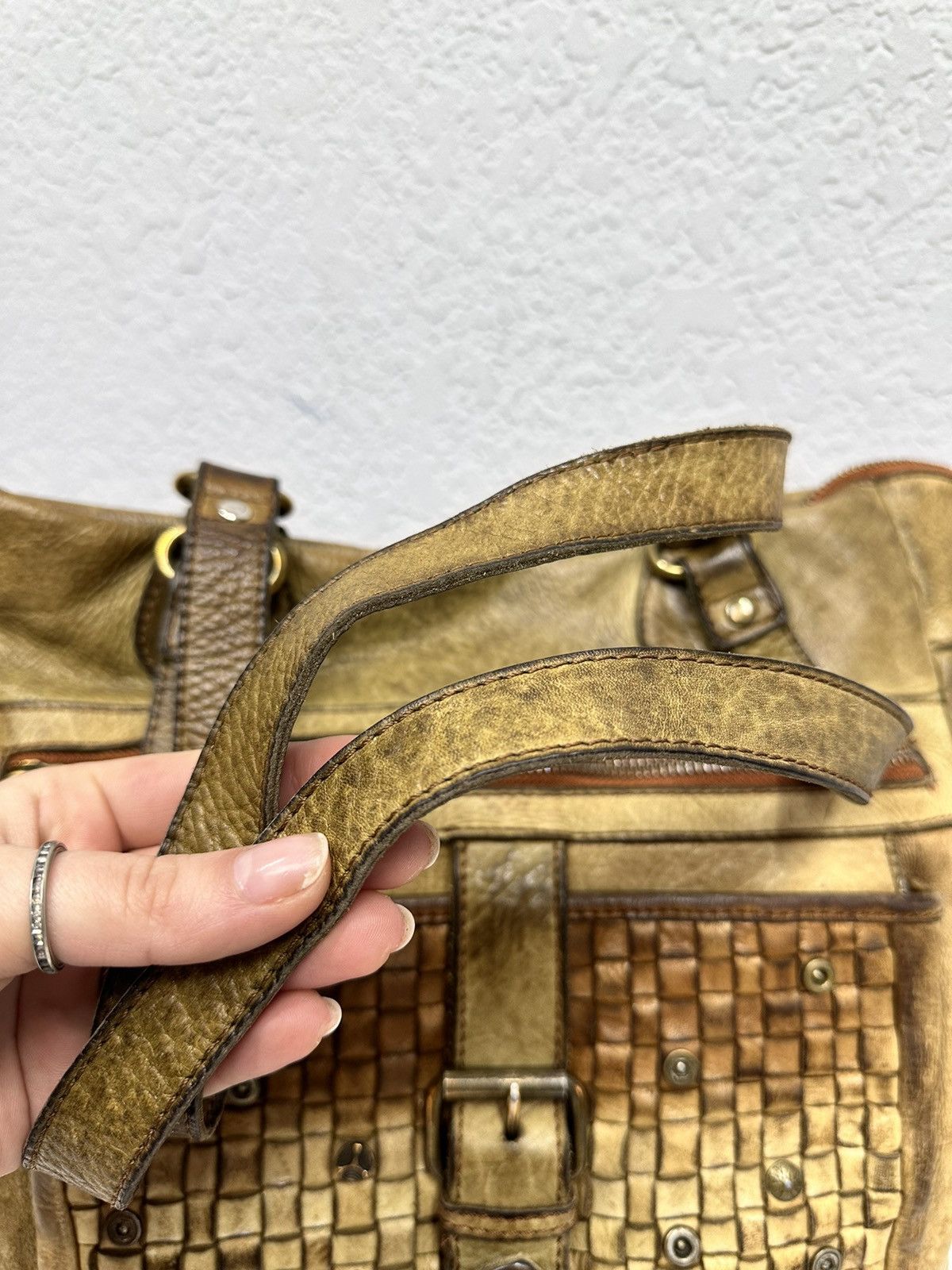 A.S.98 Vintage AS 98 Metal Zip Design Leather Bag Dolce Gabbana GOA Size ONE SIZE - 11 Thumbnail