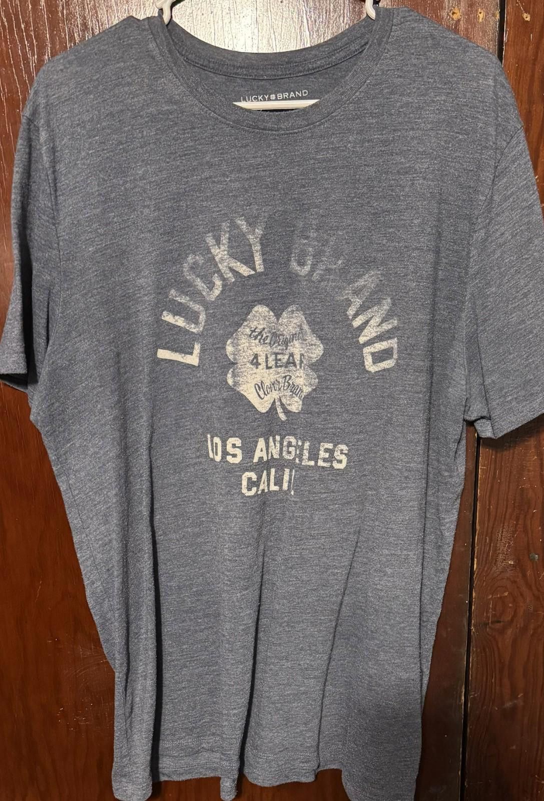 Lucky Brand Lucky Brand Distressed Logo Tee shirt Men's Sz XL Blue Size US XL / EU 56 / 4 - 1 Thumbnail