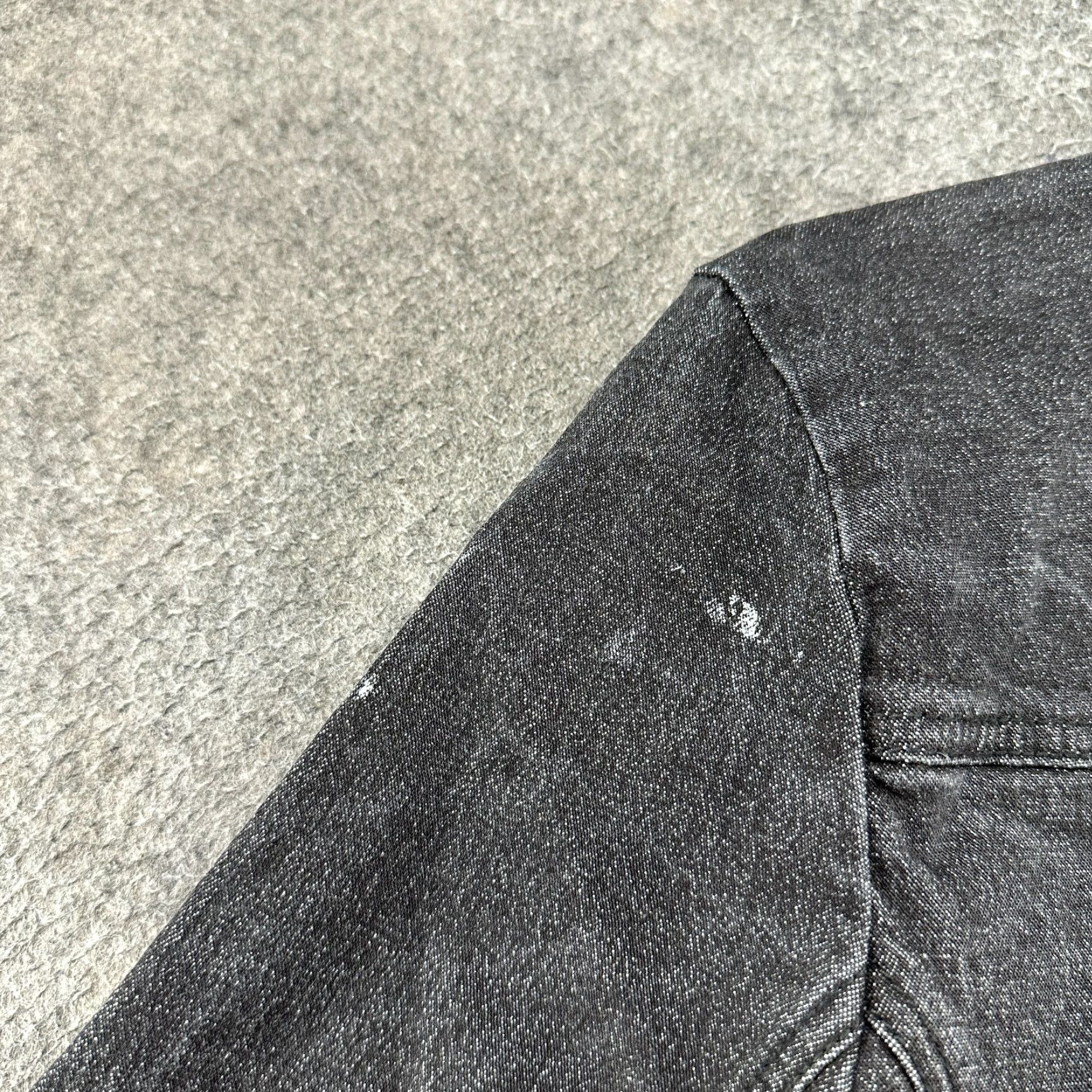 Denim & Co. VINTAGE Denim & Co Jacket Womens L Black Denim Coat Mid-Length Dark Wash 90s Biker Size 36" / US 14 / IT 50 - 6 Thumbnail