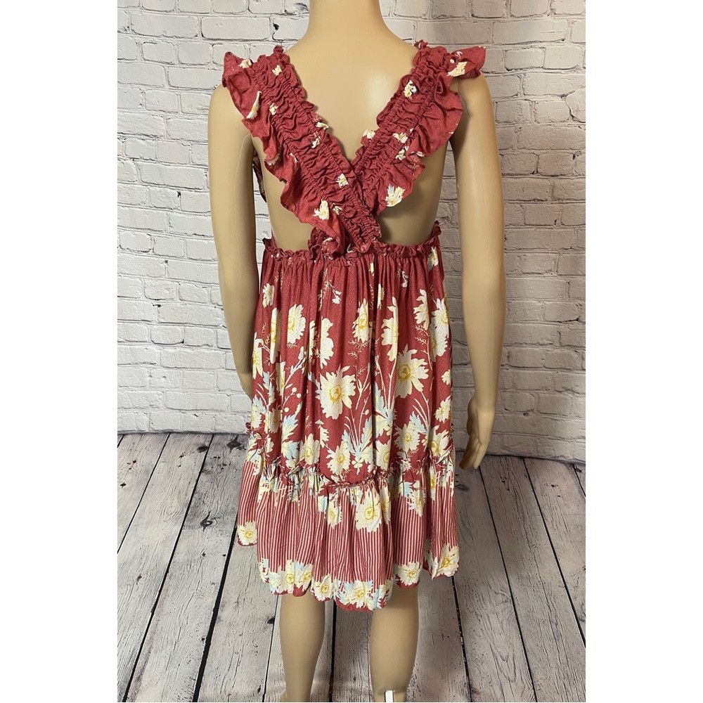 Free People NWT New $88 Free People Bali Wild Daisy Renaissance Red Com Size L / US 10 / IT 46 - 5 Thumbnail