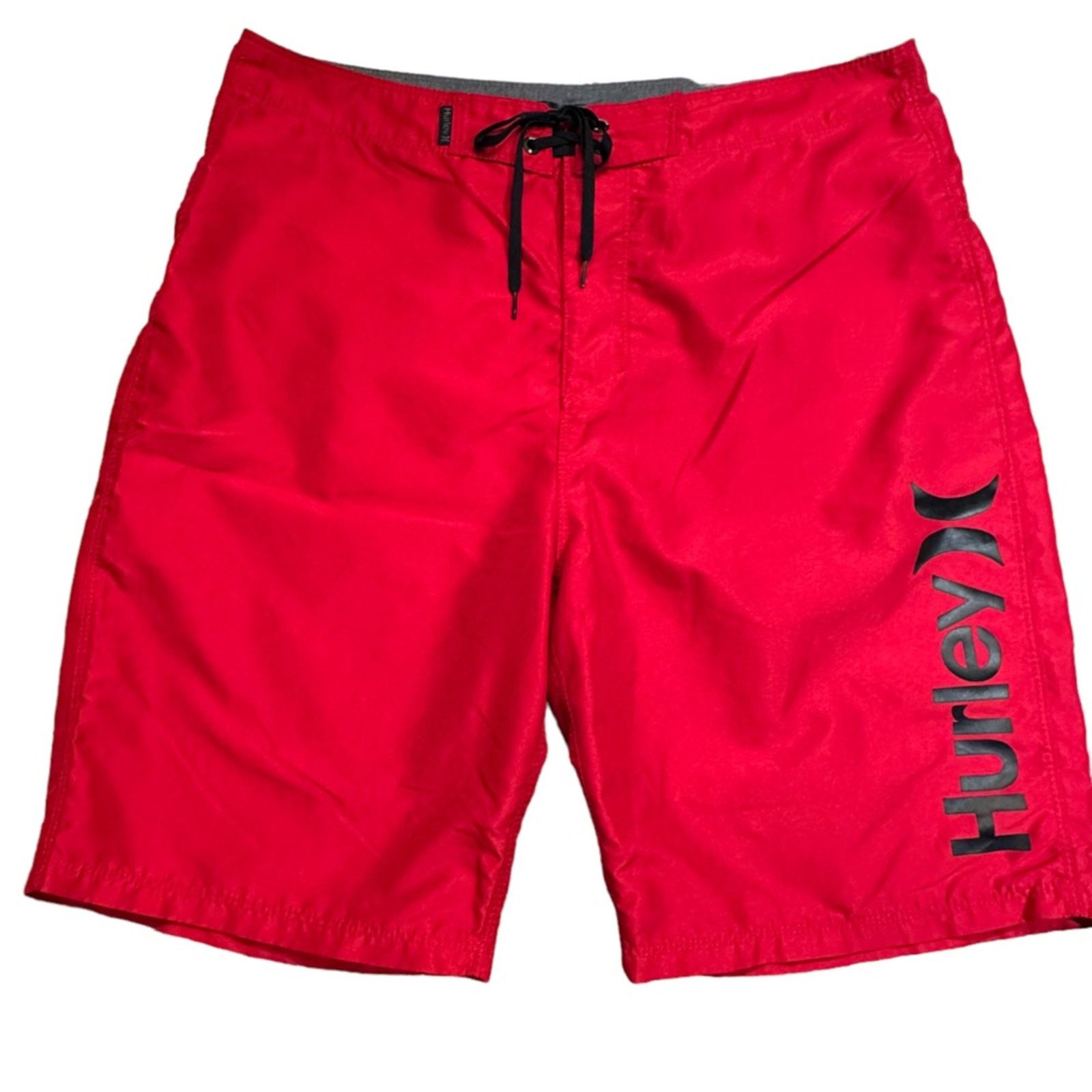 Hurley Hurley Mens Size 32 Bright Red with Black Logo Swim Trunks | Grailed