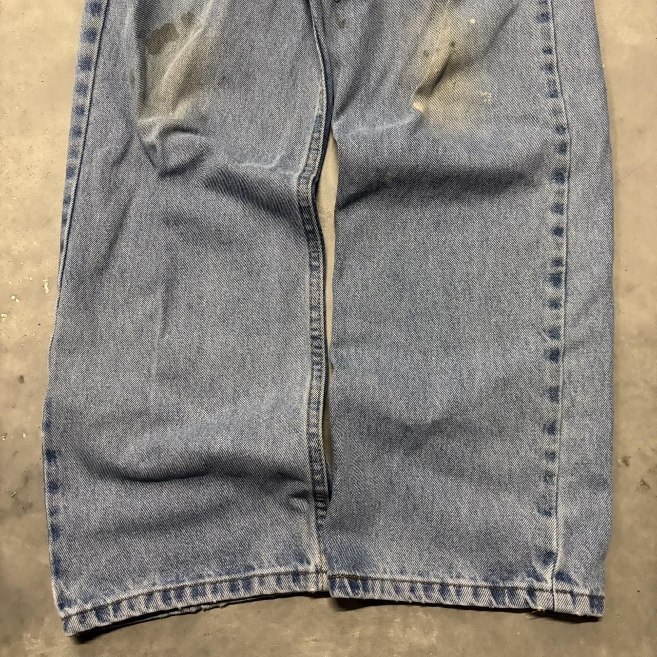 Japanese Brand × Vintage Crazy Vintage Y2K/2000s Light Wash Paint Splatter Denim Jeans! Size US 35 - 6 Thumbnail