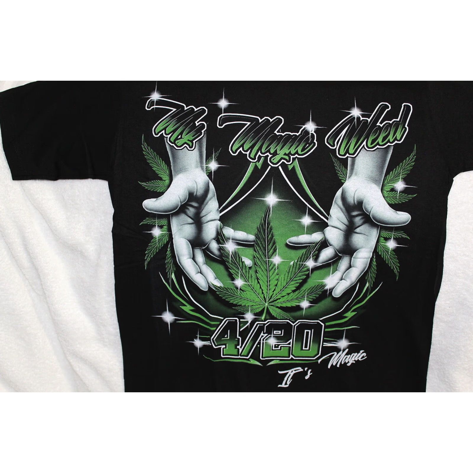 Vintage VINTAGE Marijuana Leaf T-Shirt Men Adult Medium Black Graphic Tee Weed 420 Cannabis 90s Size US M / EU 48-50 / 2 - 2 Thumbnail