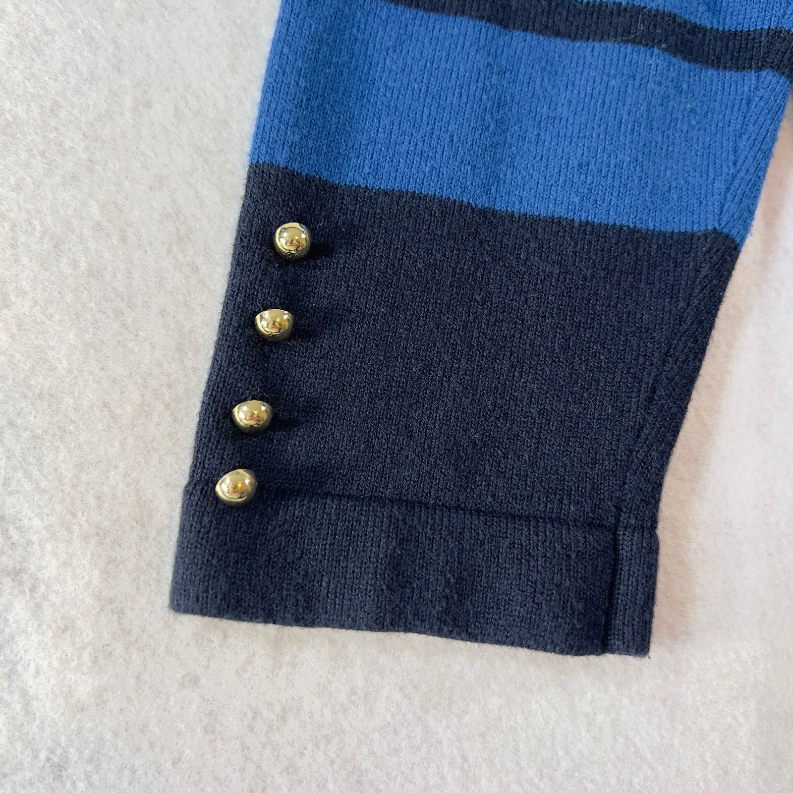 Ann Taylor Ann Taylor Knit Dress Just Above the Knee Blue Stripes Size S / US 4 / IT 40 - 4 Thumbnail